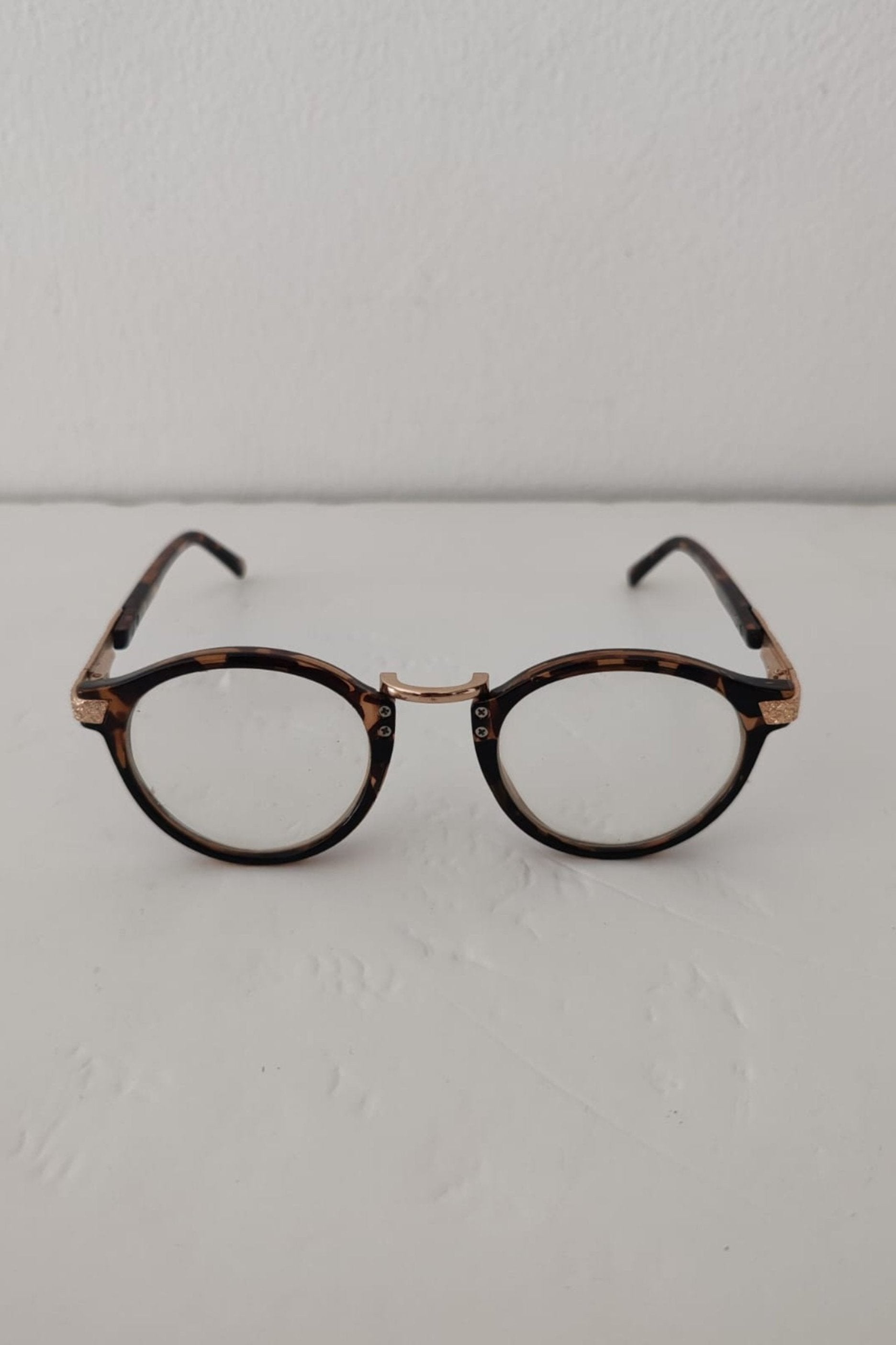 Round Tortoise Shell with Clear Lens Sunglasses