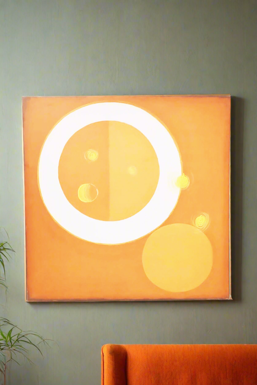 Orange Circle Abstract Canvas (90x90cm)