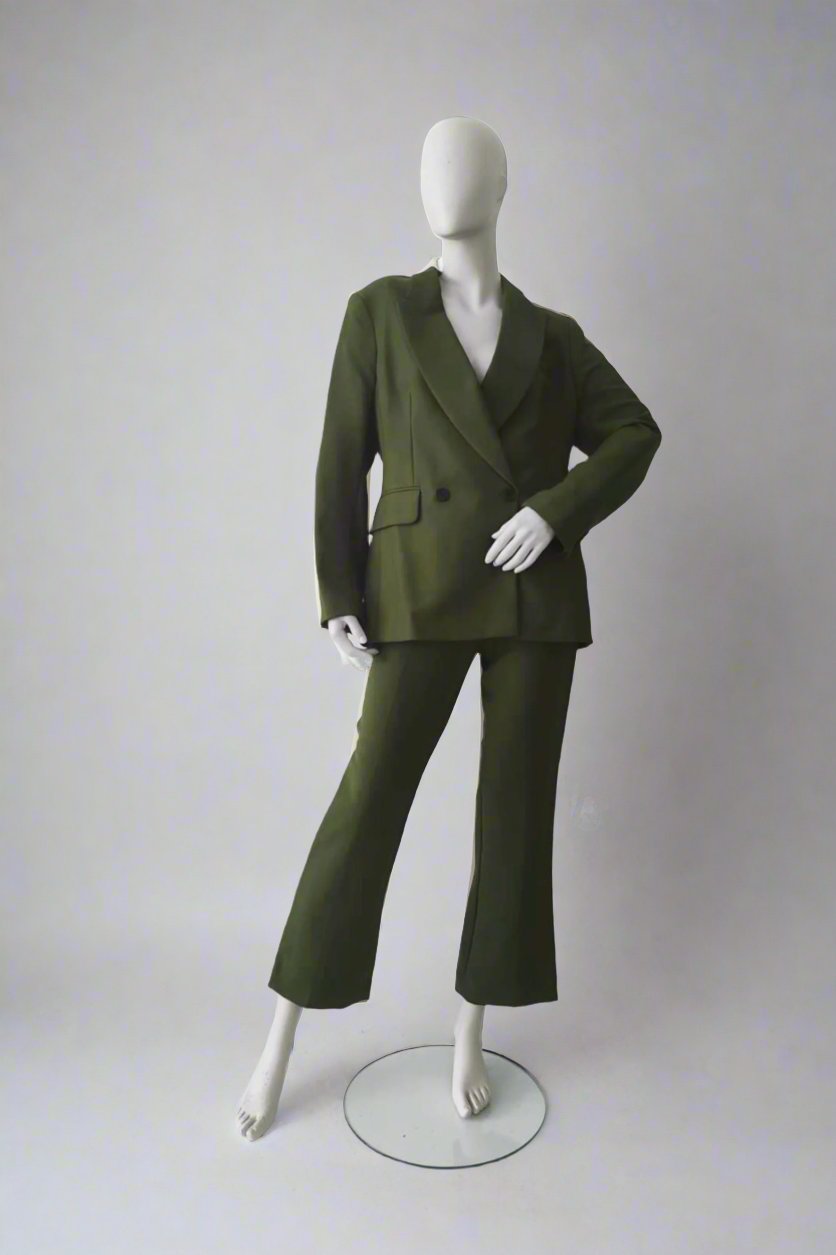 Khaki Green Women's Oversized Suit