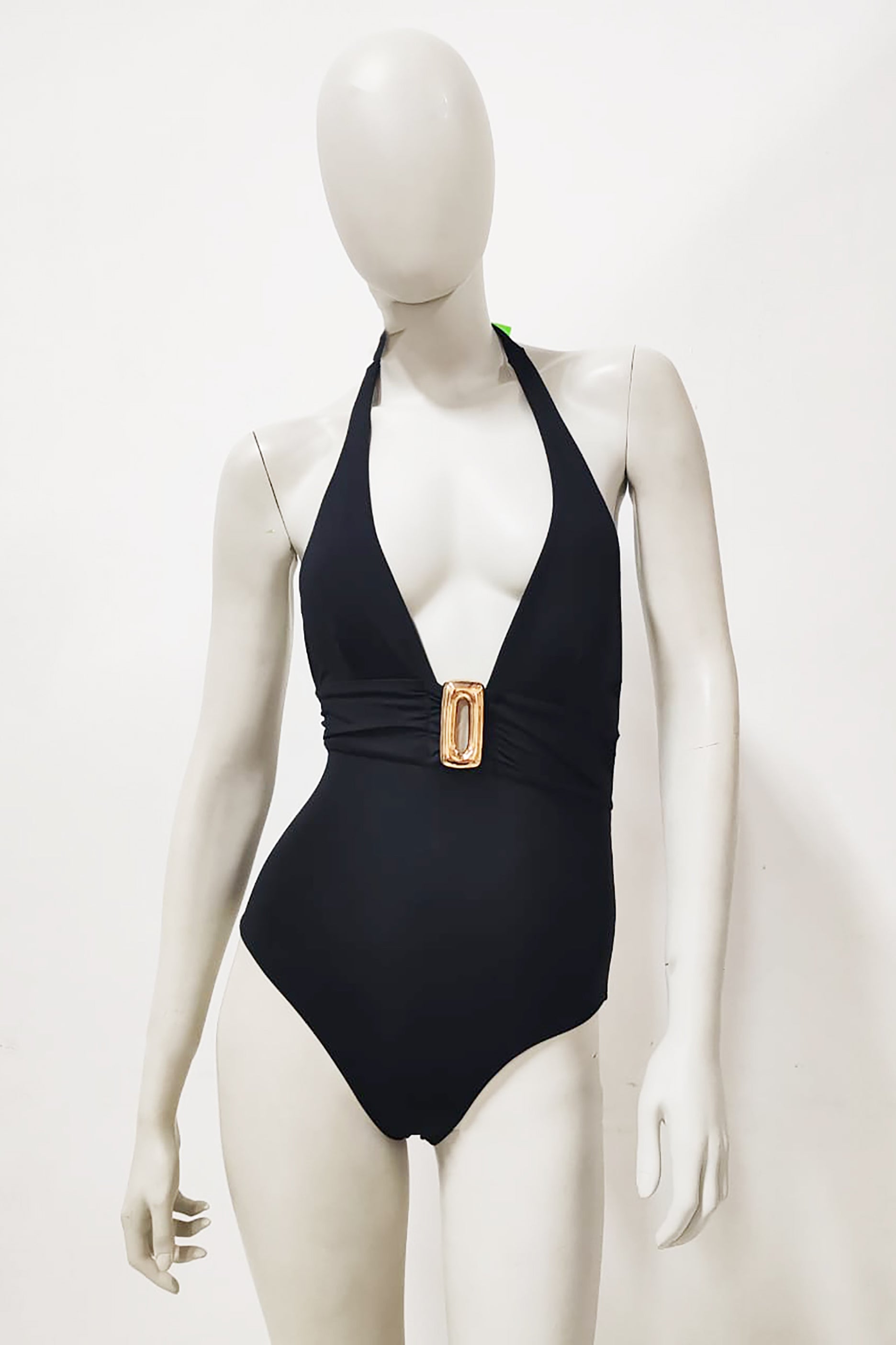 Black Gold Buckle Swimsuit