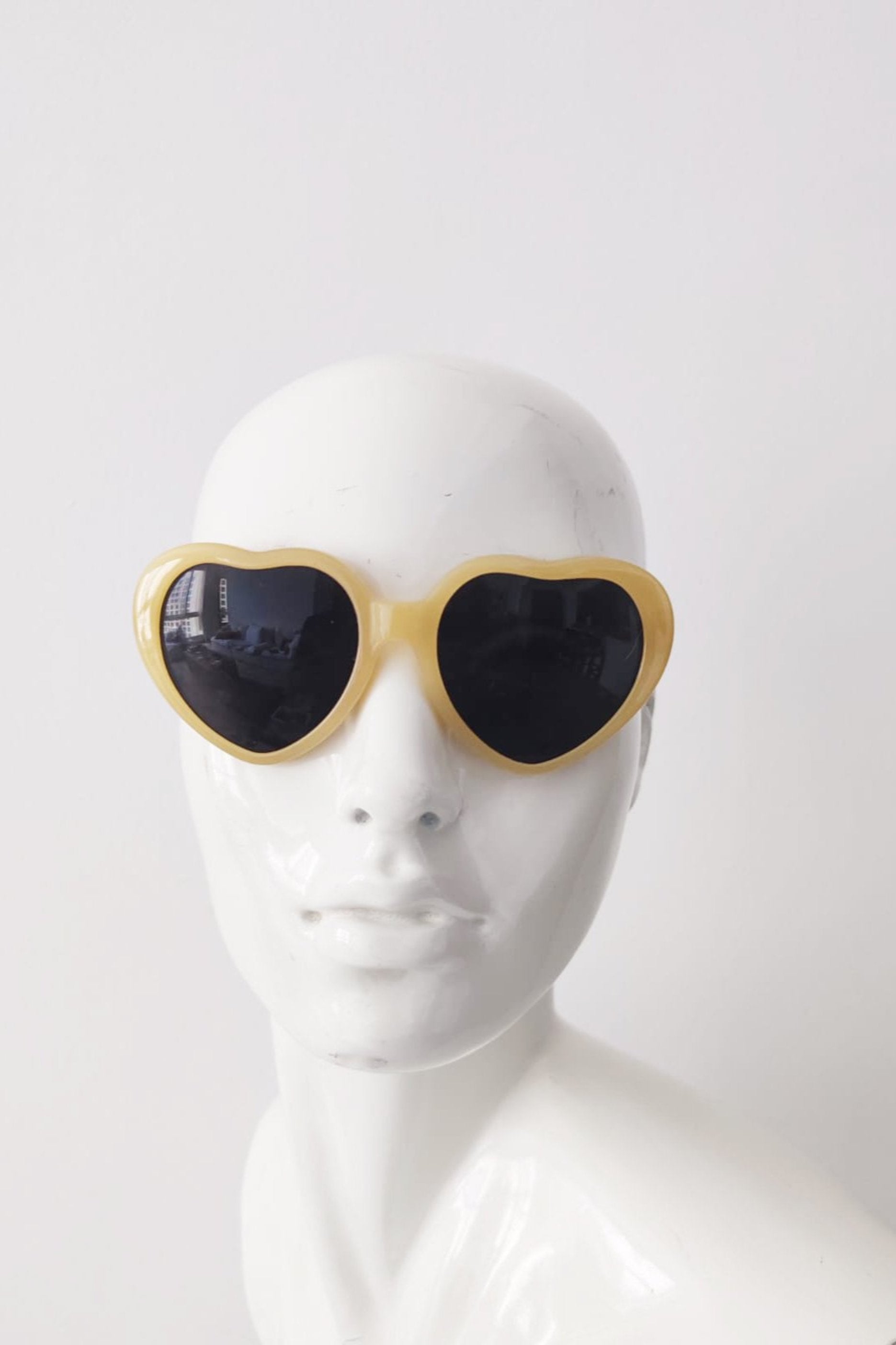 Yellow Heart Shaped Sunglasses