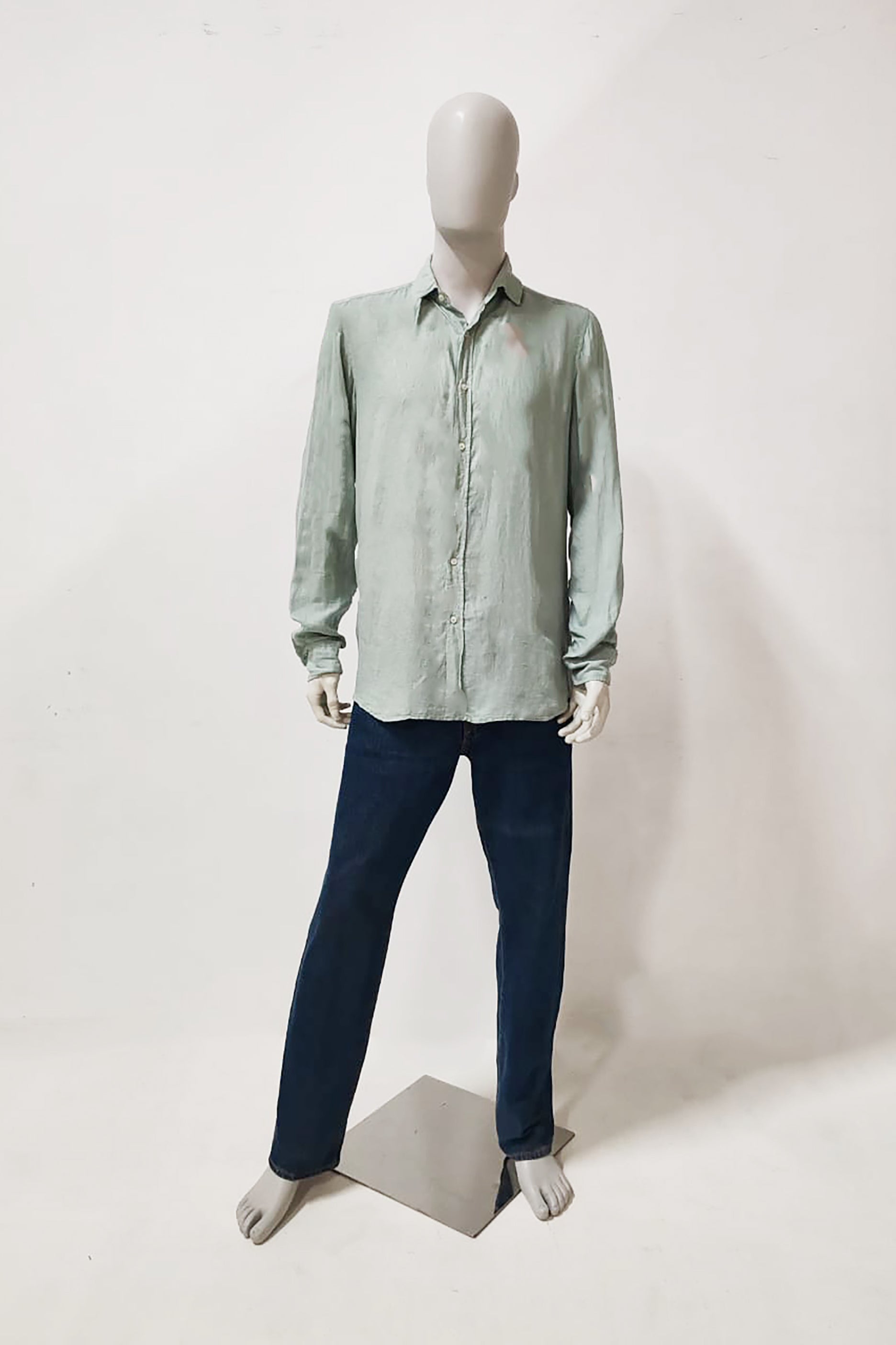 Mens Casual Light Green Shirt