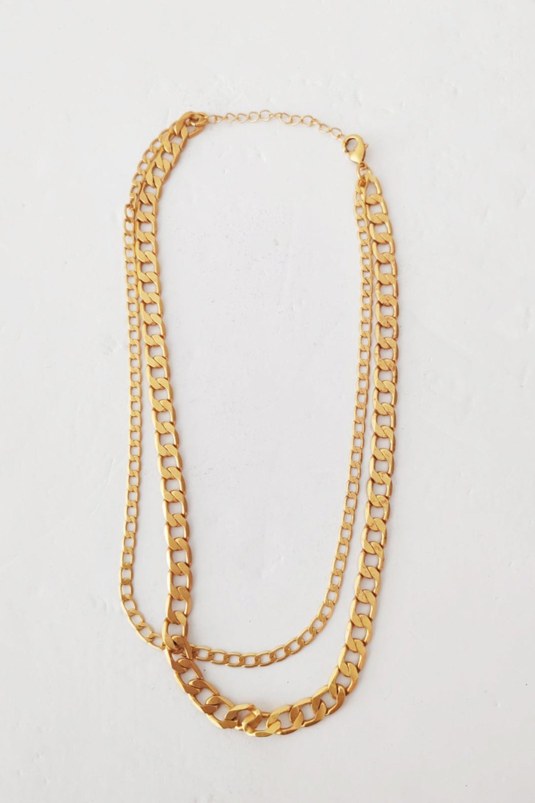 Gold Layered Hair Chain Necklace