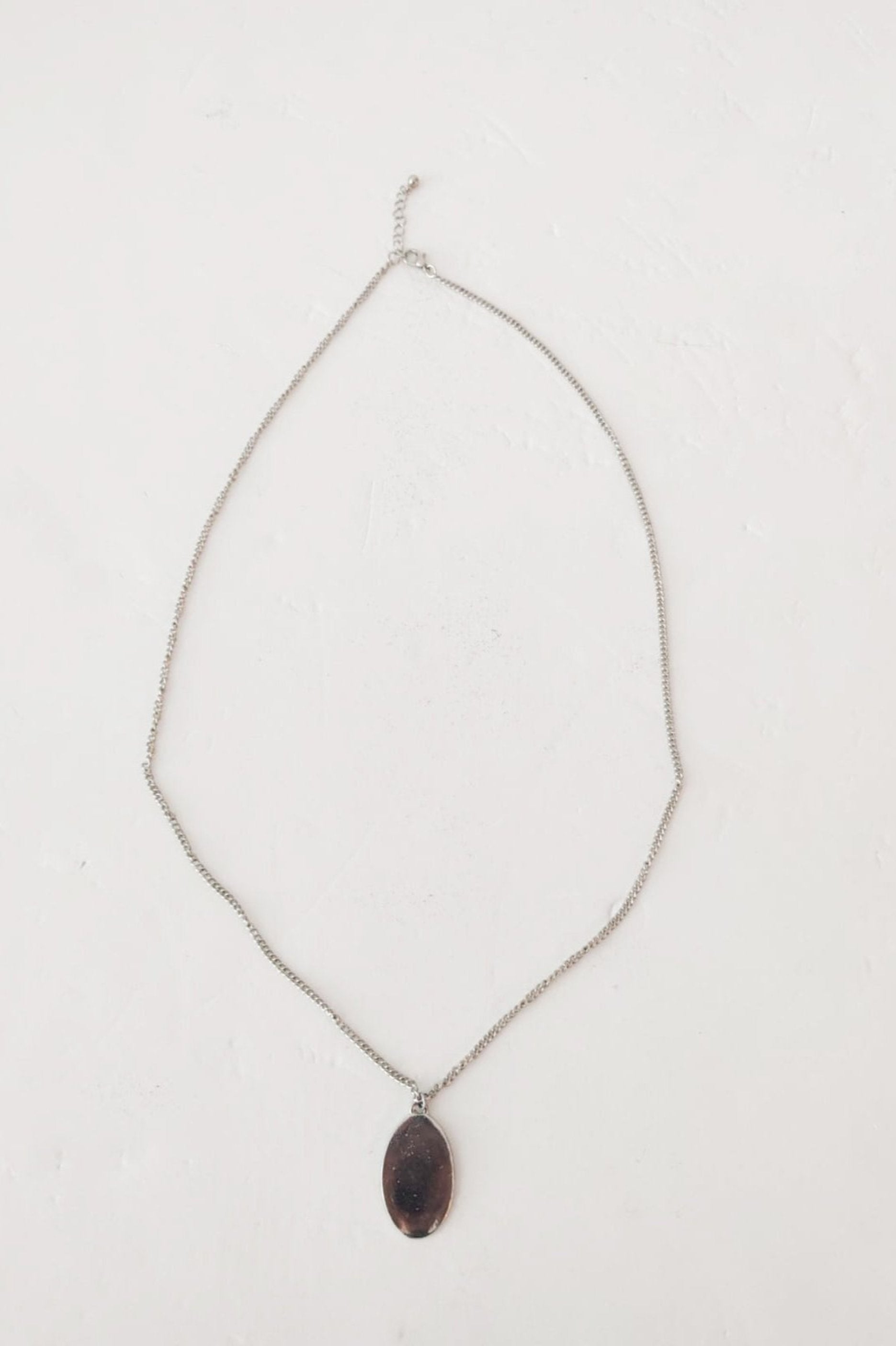 Silver Necklace with Teardrop Stone