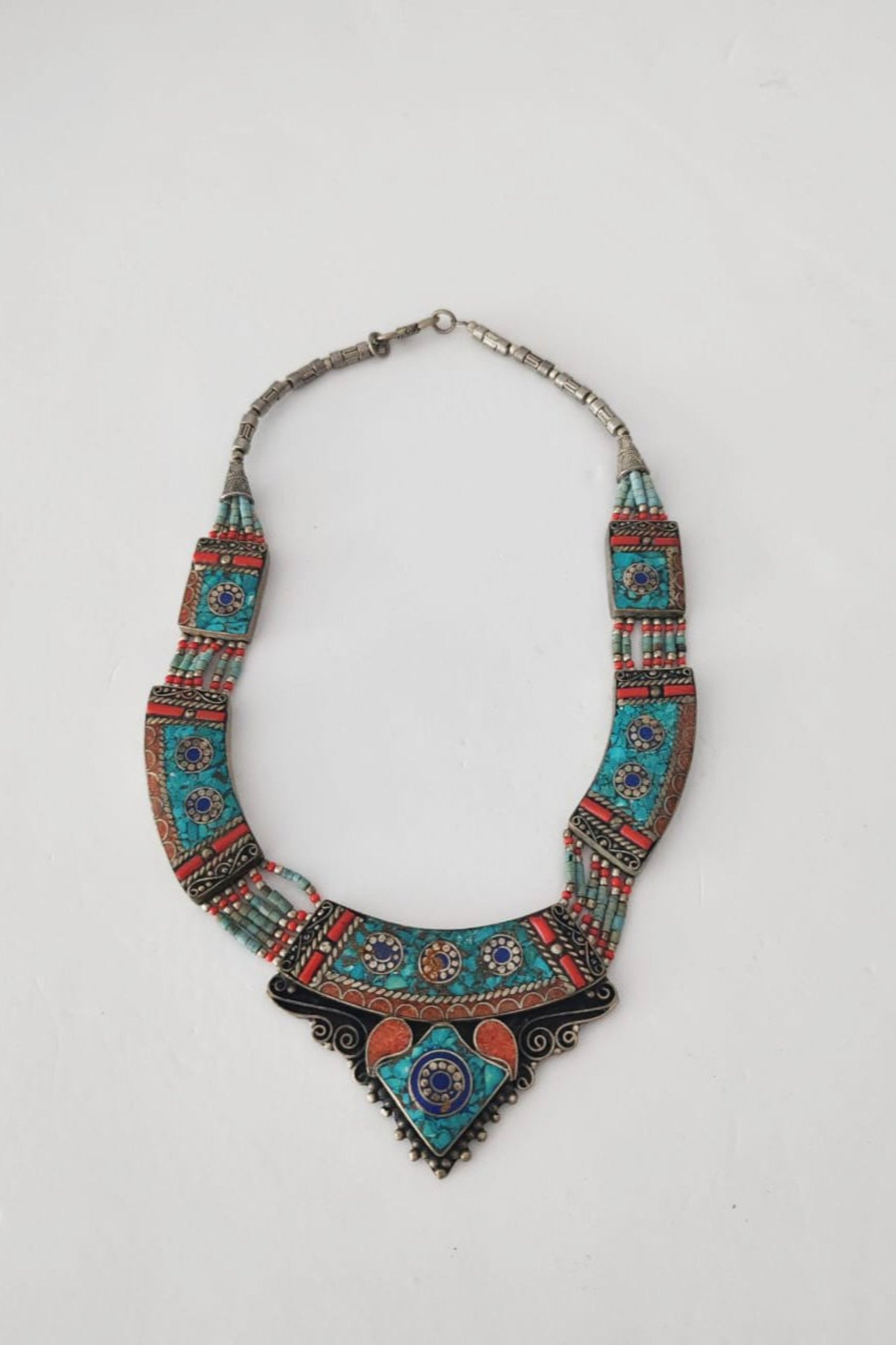 African Metal and stone necklace