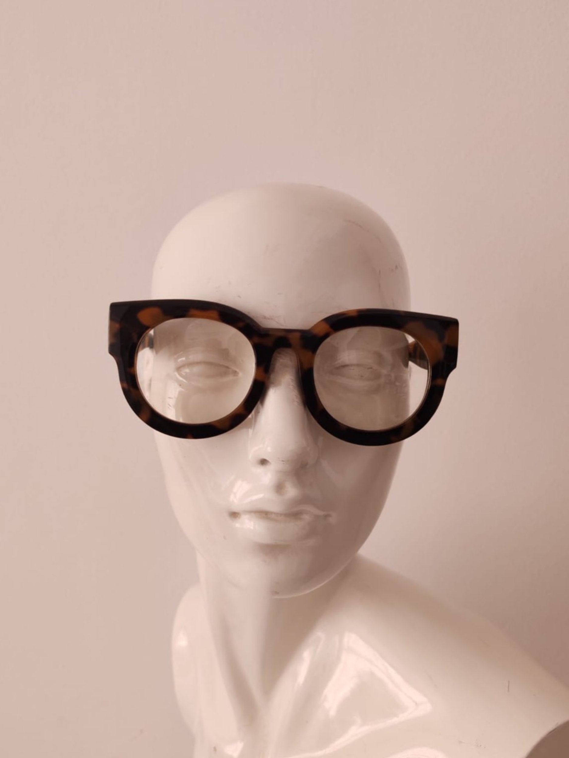 Oversized Tortoise Shell with Clear Lens Sunglasses