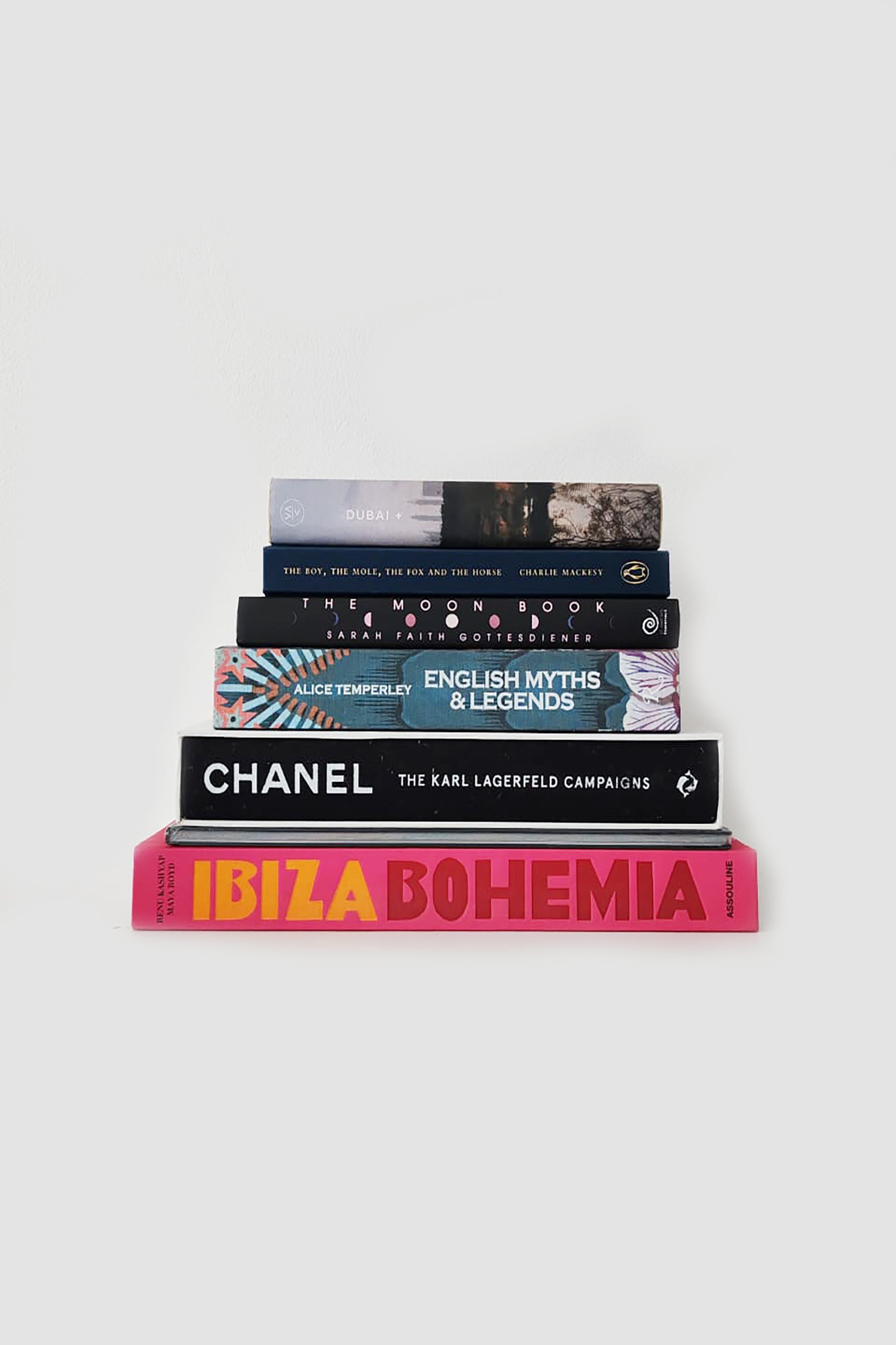 Stack of luxury fashion coffee table books