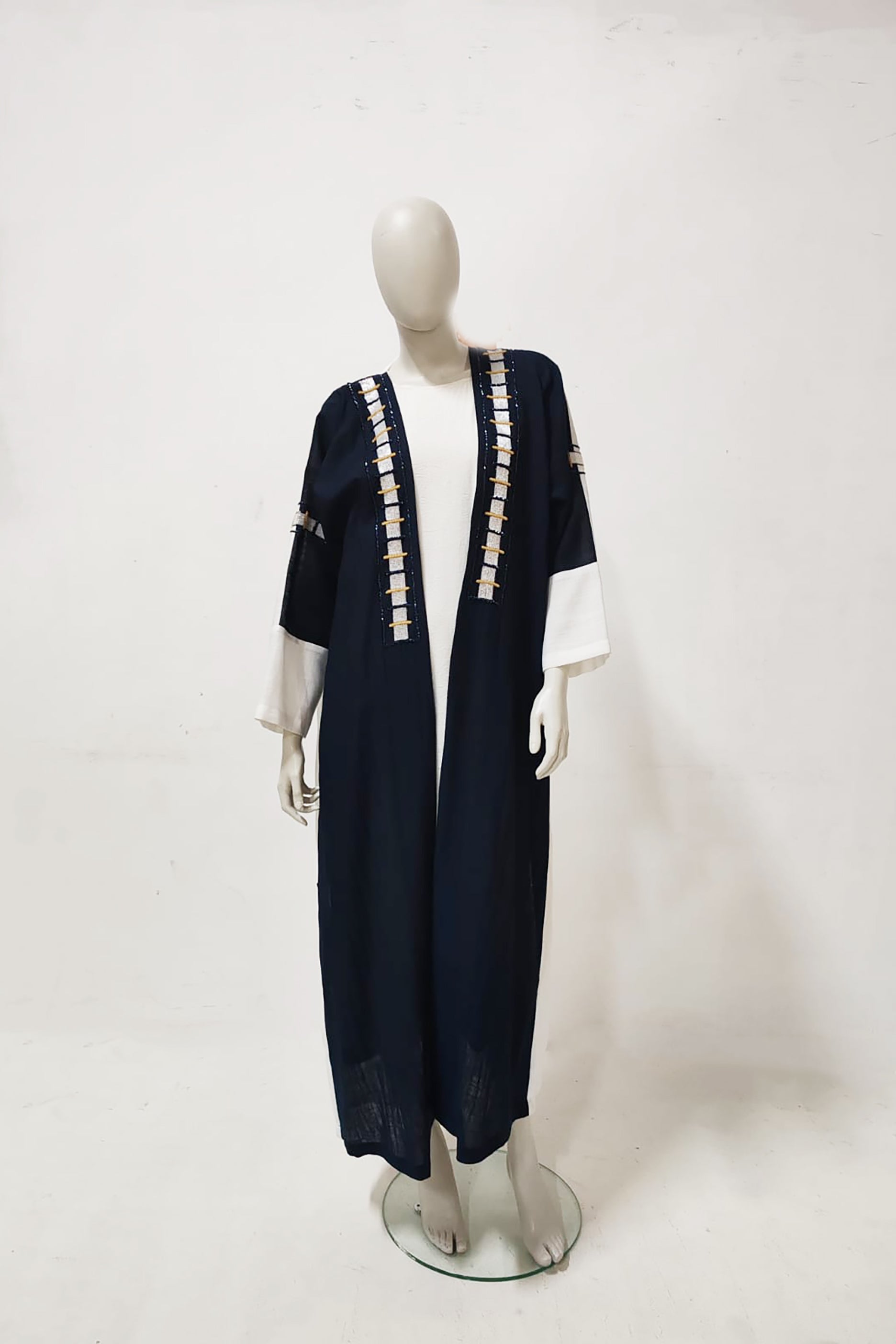 Navy Blue Embroidered Design Abaya