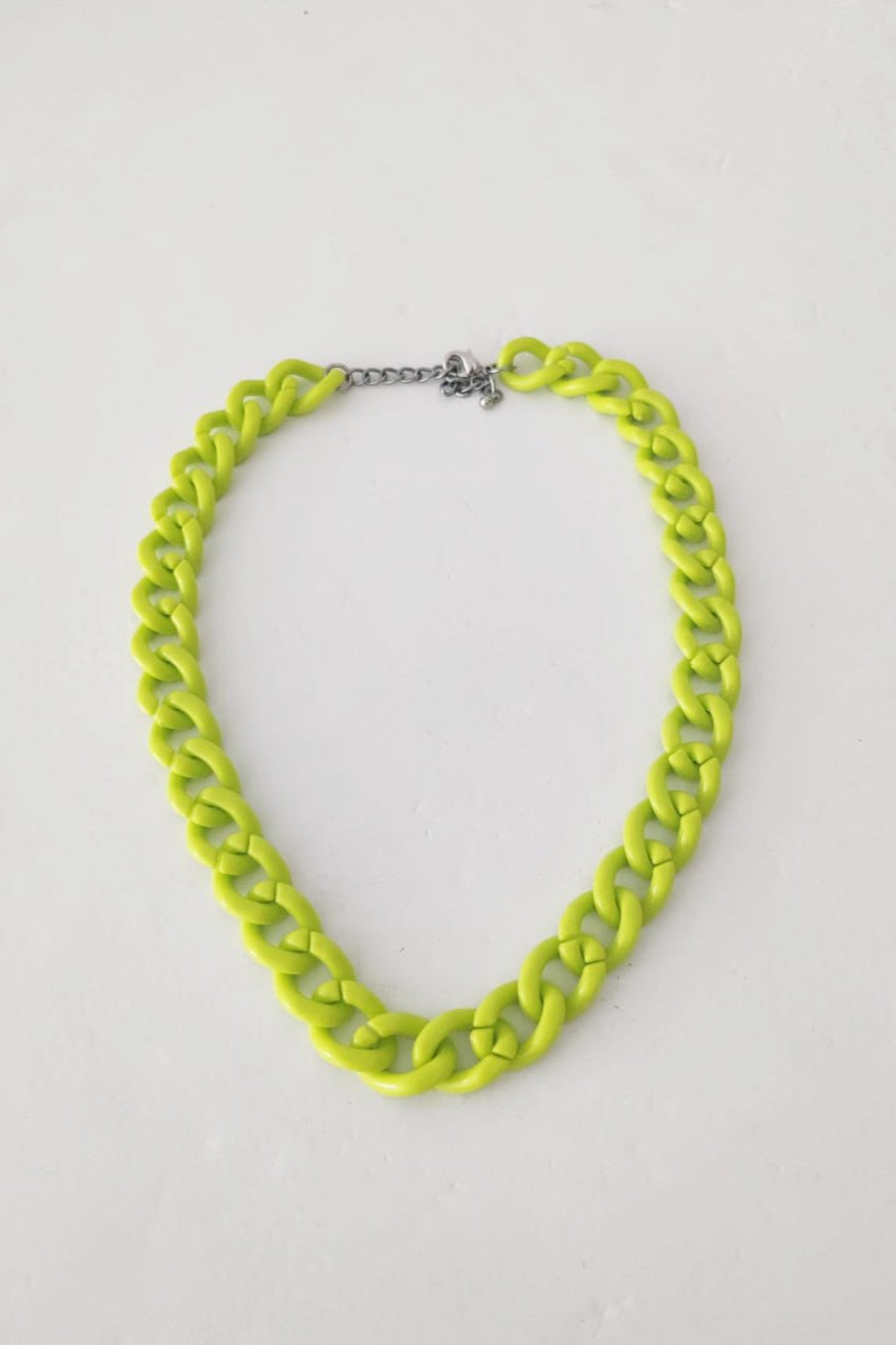 Neon Yellow Plastic Necklace