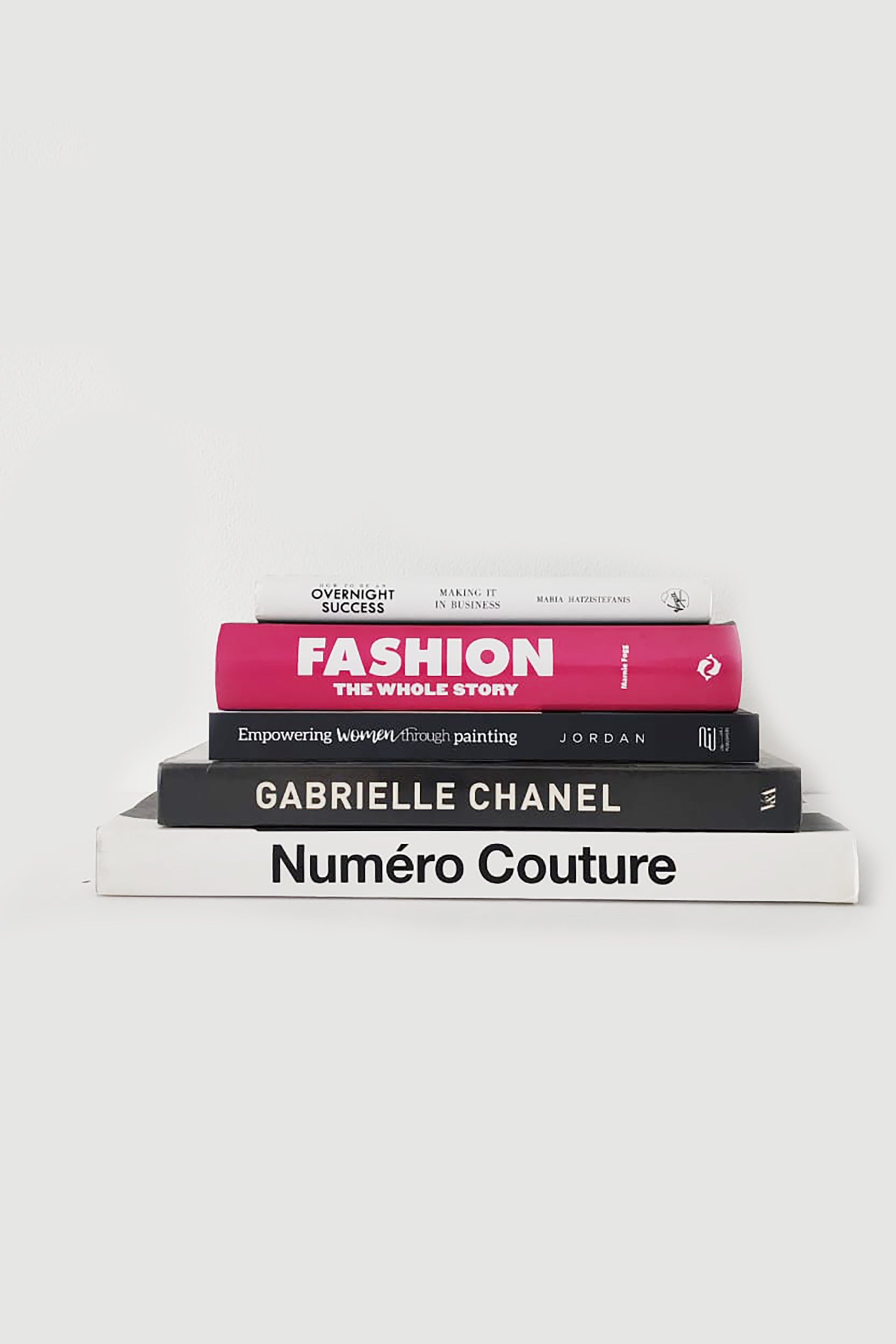 Stack of luxury fashion coffee table books