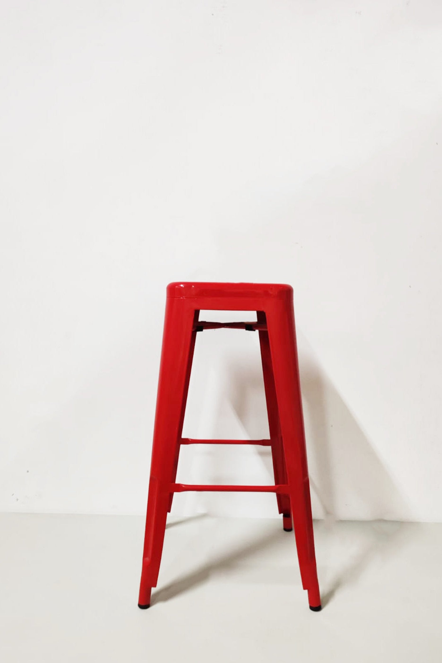 Red Metal Bar Stool (2pcs available)