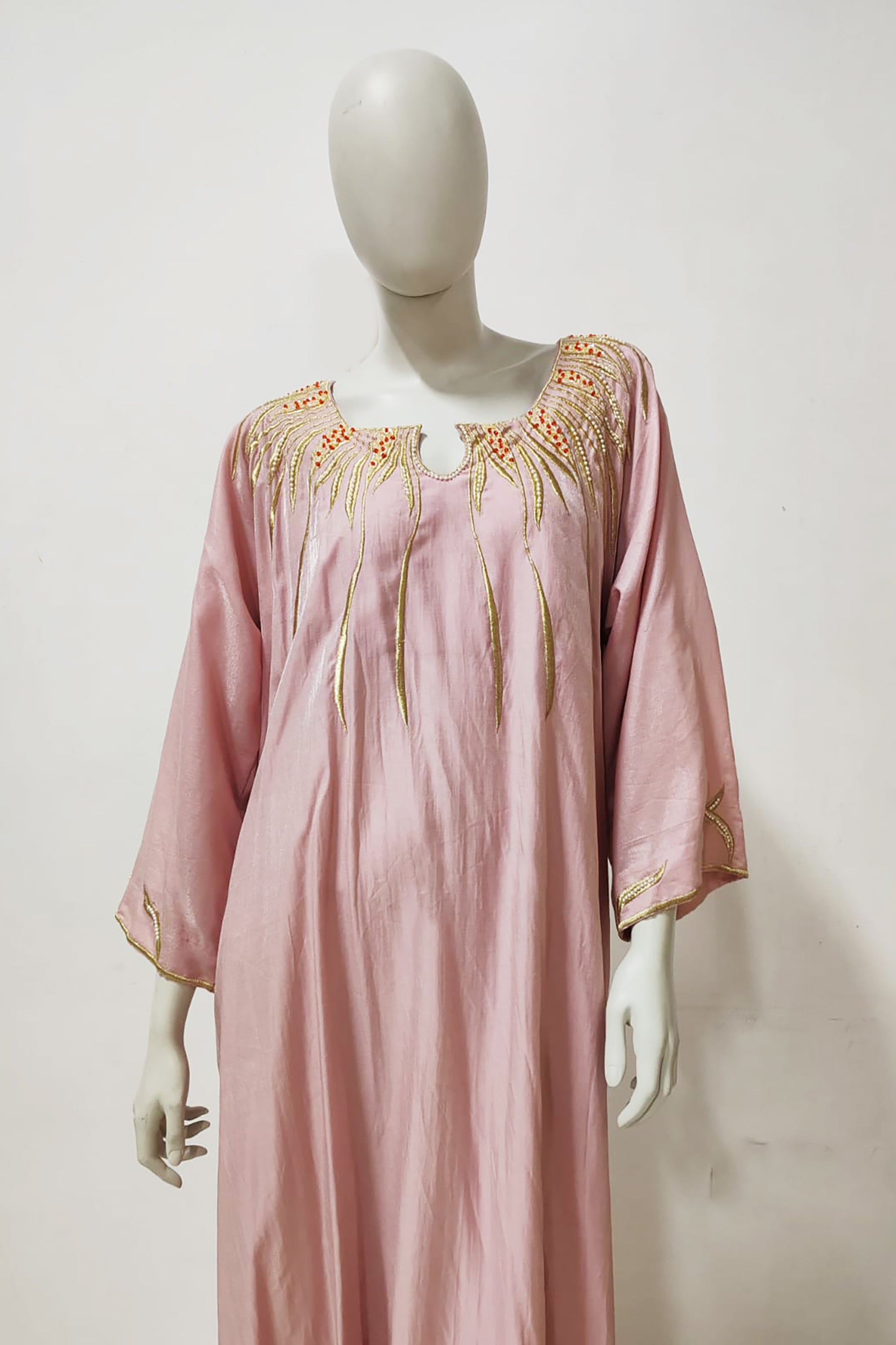 Pink Embroided Design Jalabiya