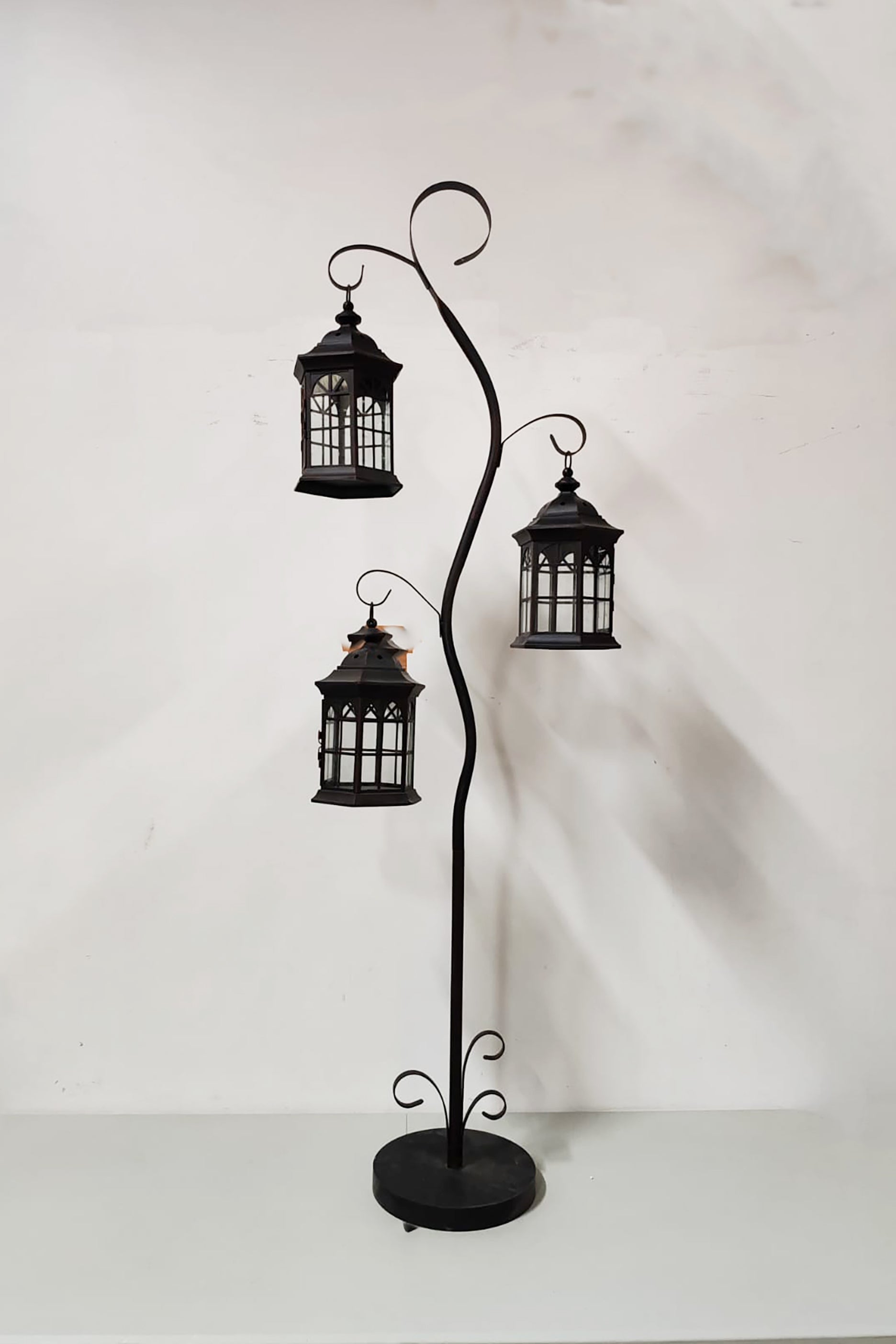 Black Scroll Candle Lantern Tree