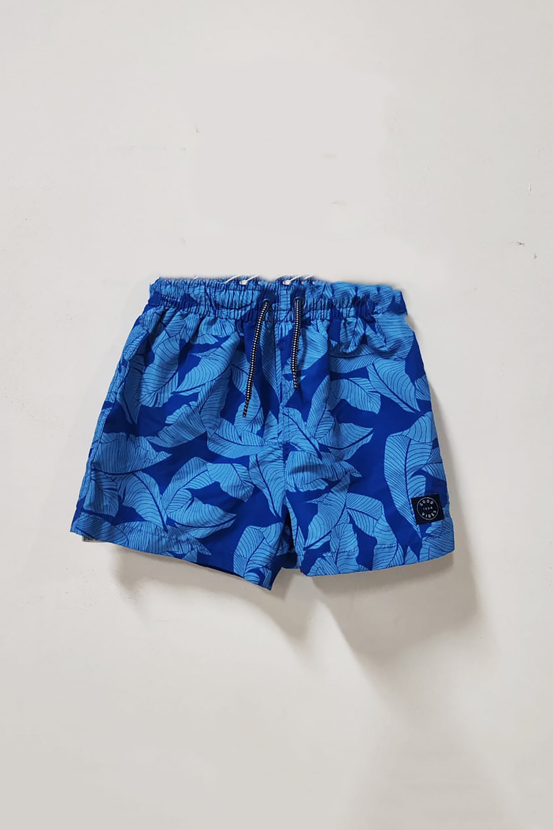 Boys Blue Printed Swimming Short