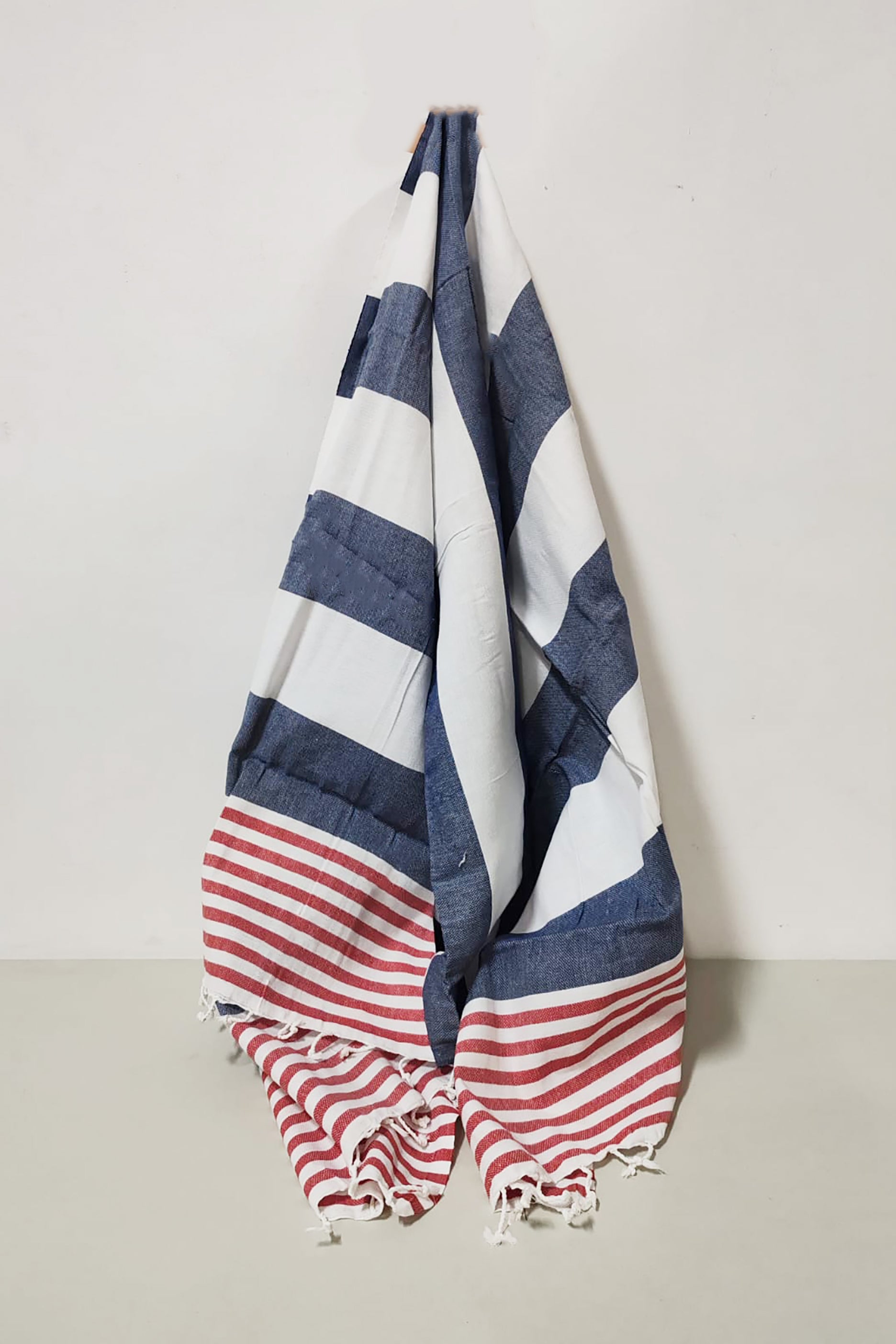 Red and Blue Striped Throw Blanket