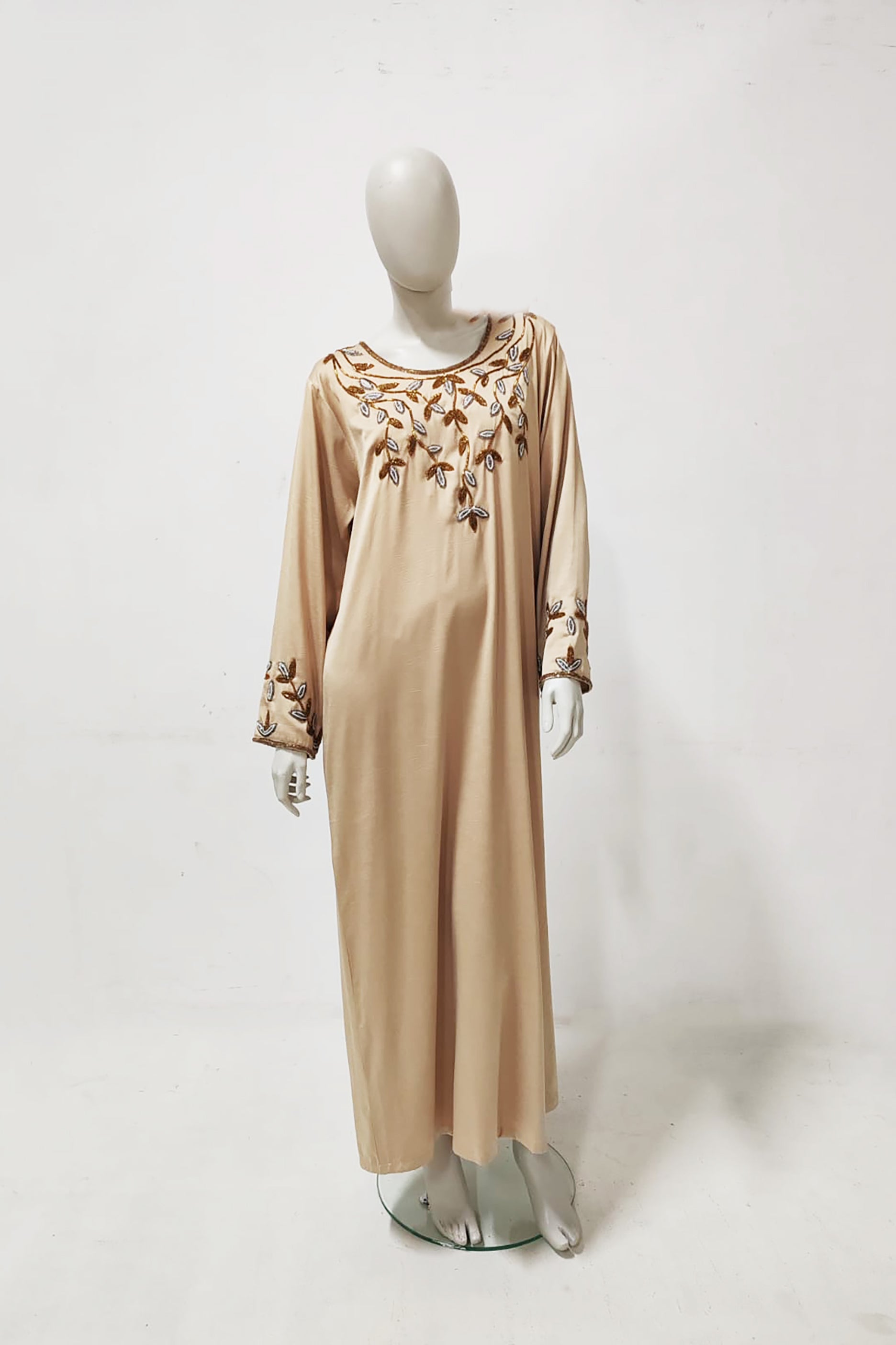 Brown Abaya with Embroidery Design