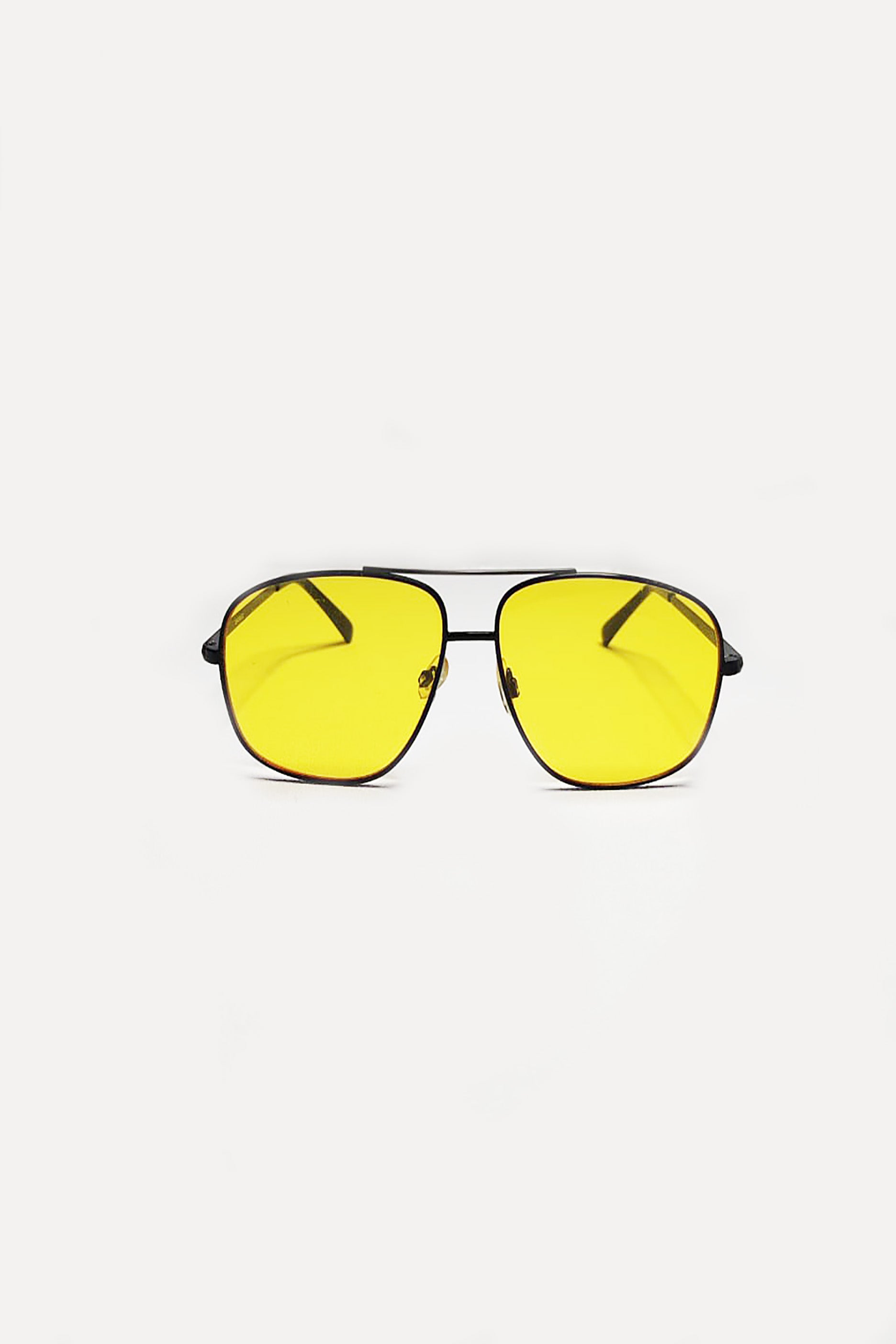 Black Frame Sunglasses with Yellow Tinted