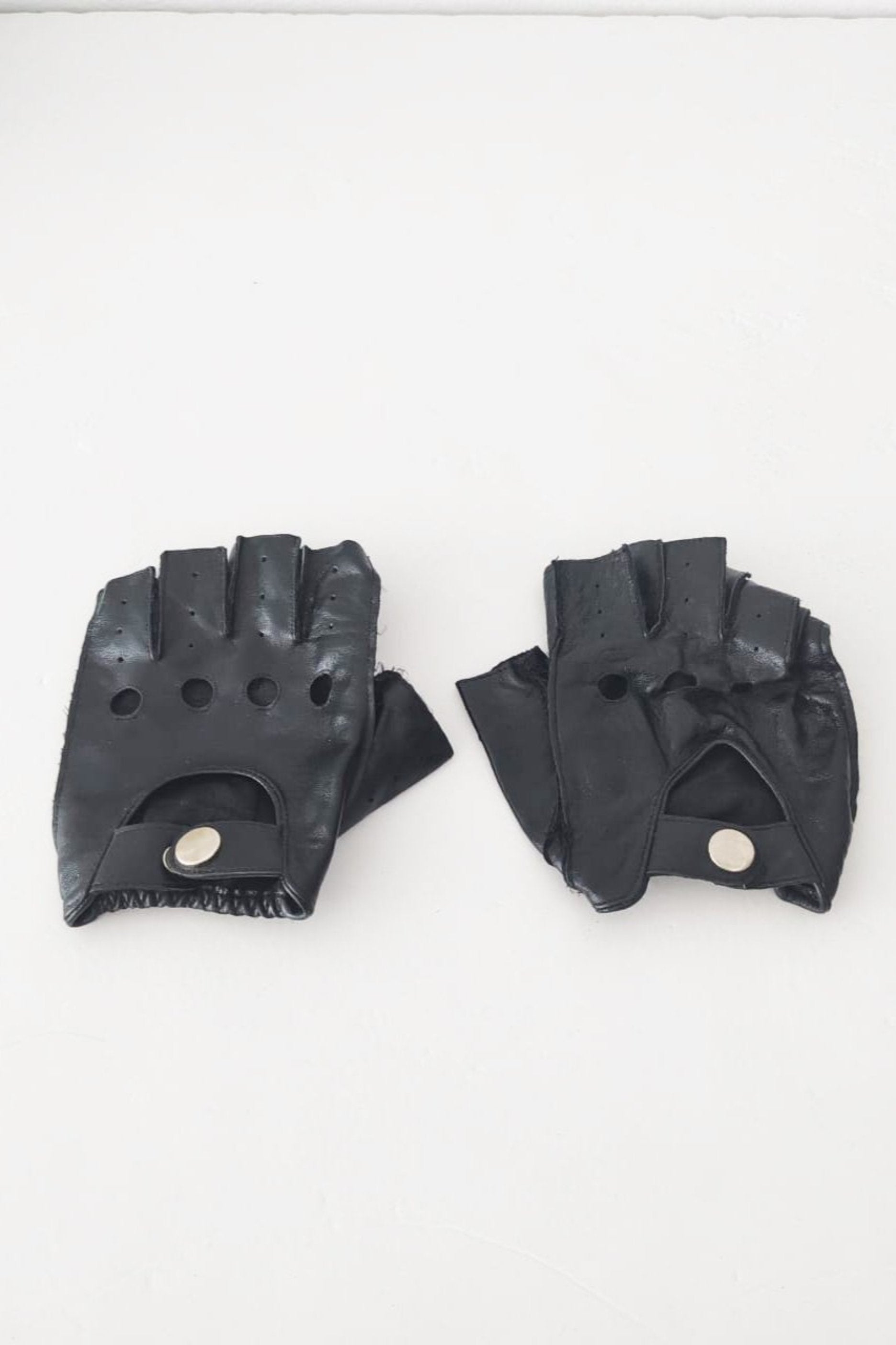 Black biker gloves