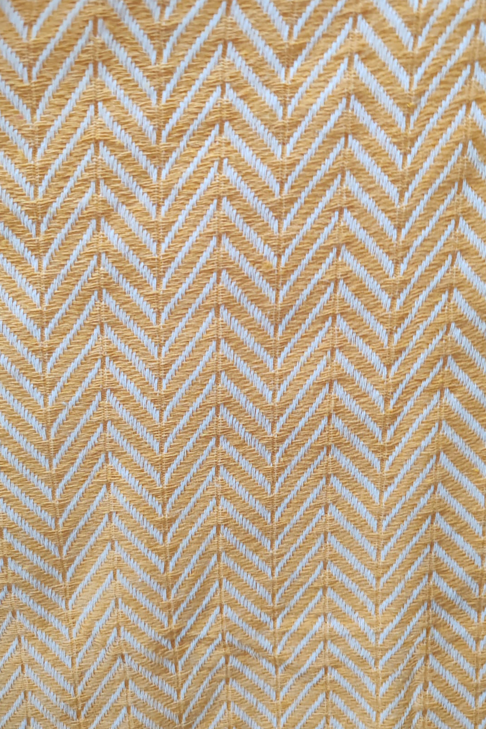 Yellow Herringbone Pattern Throw Blanket