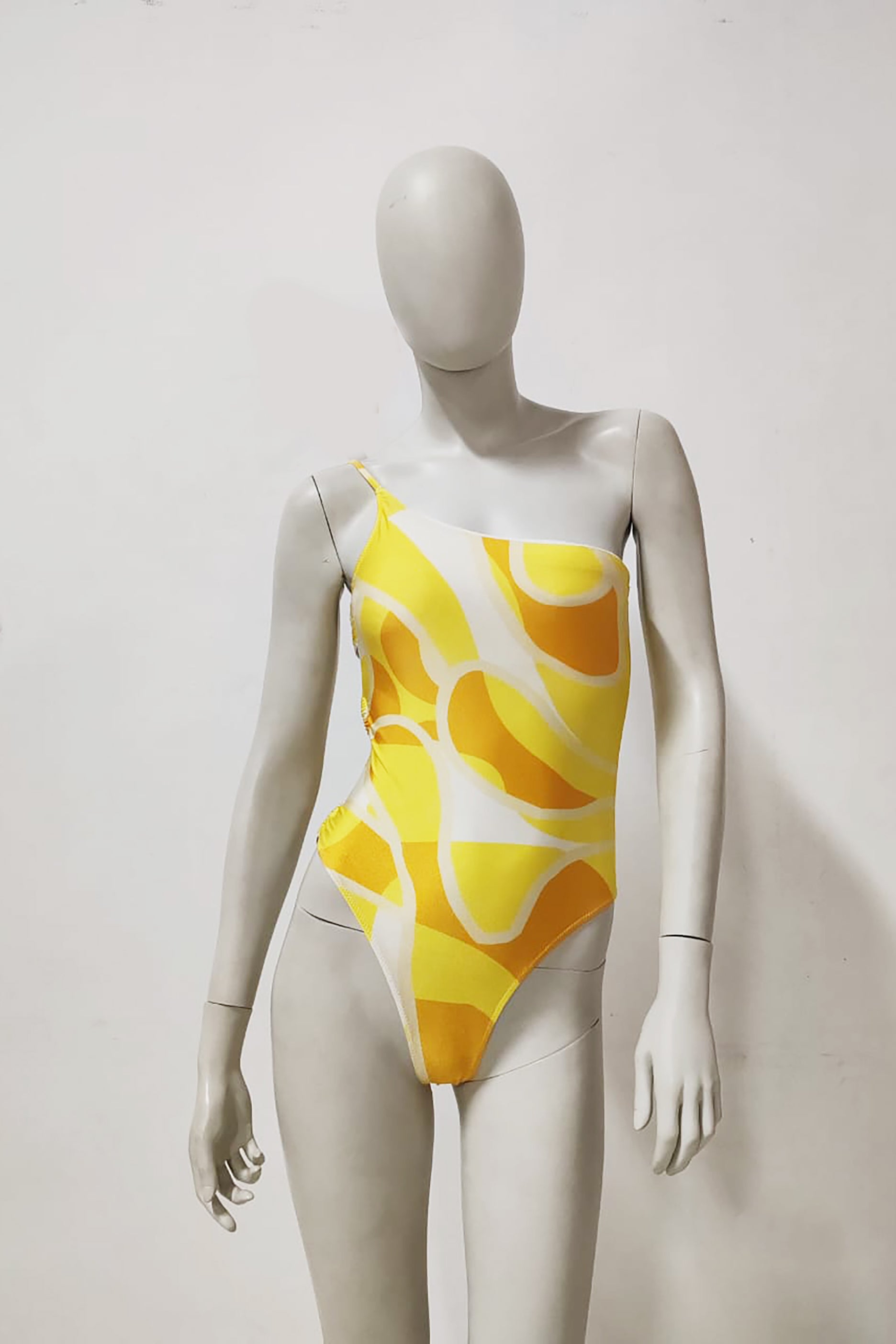 Asymmetrical Print Swimsuit