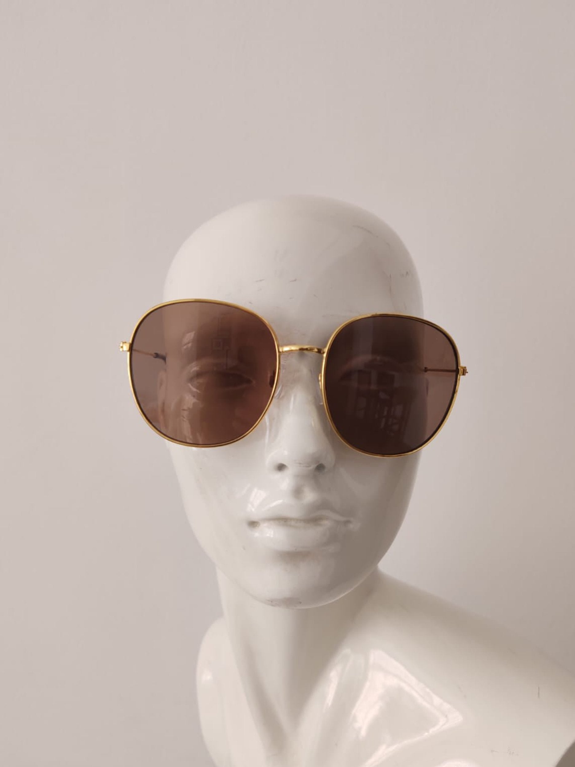 Gold Frame with Brown Tinted Sunglasses