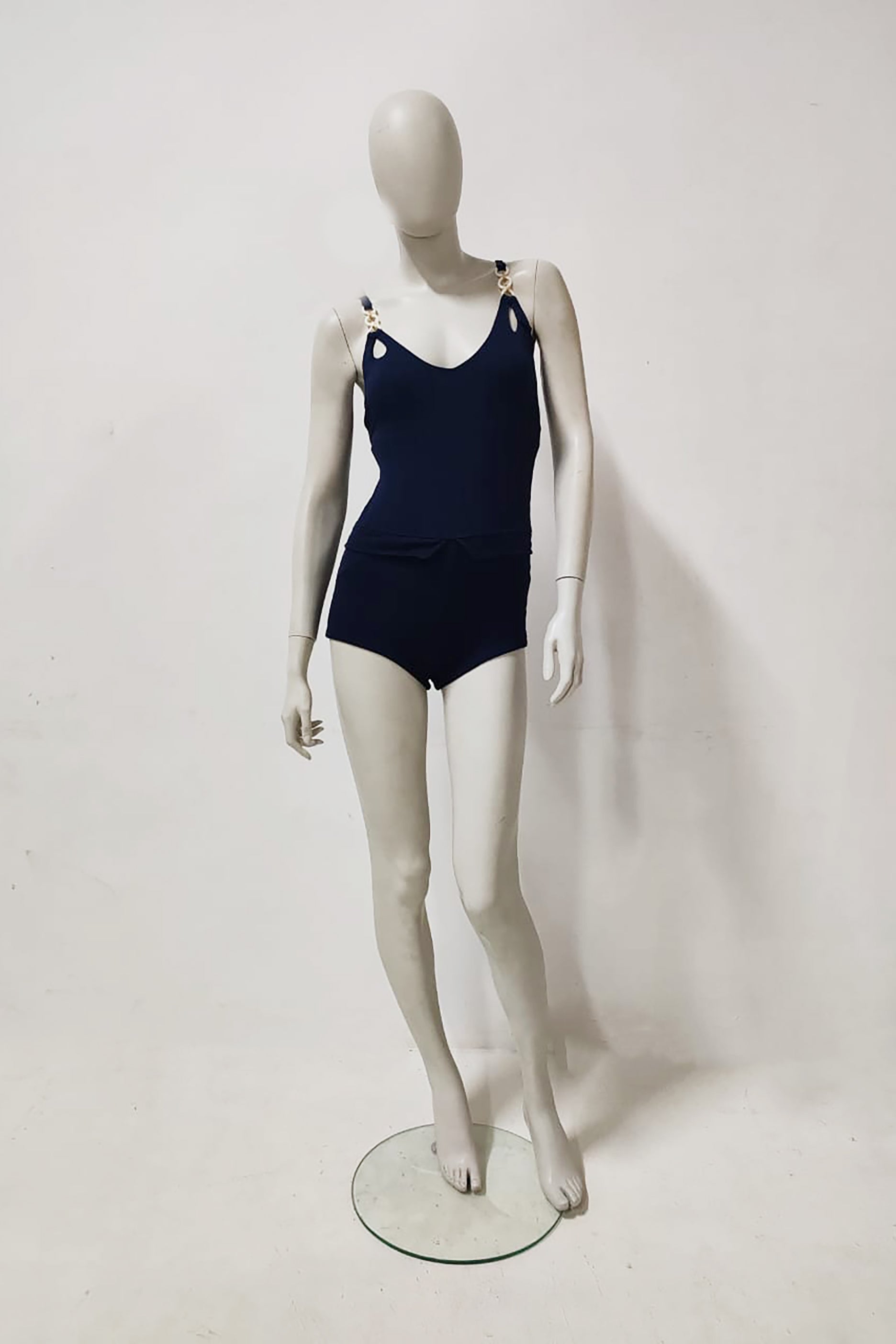 Navy Blue Clip Tank Swimsuit