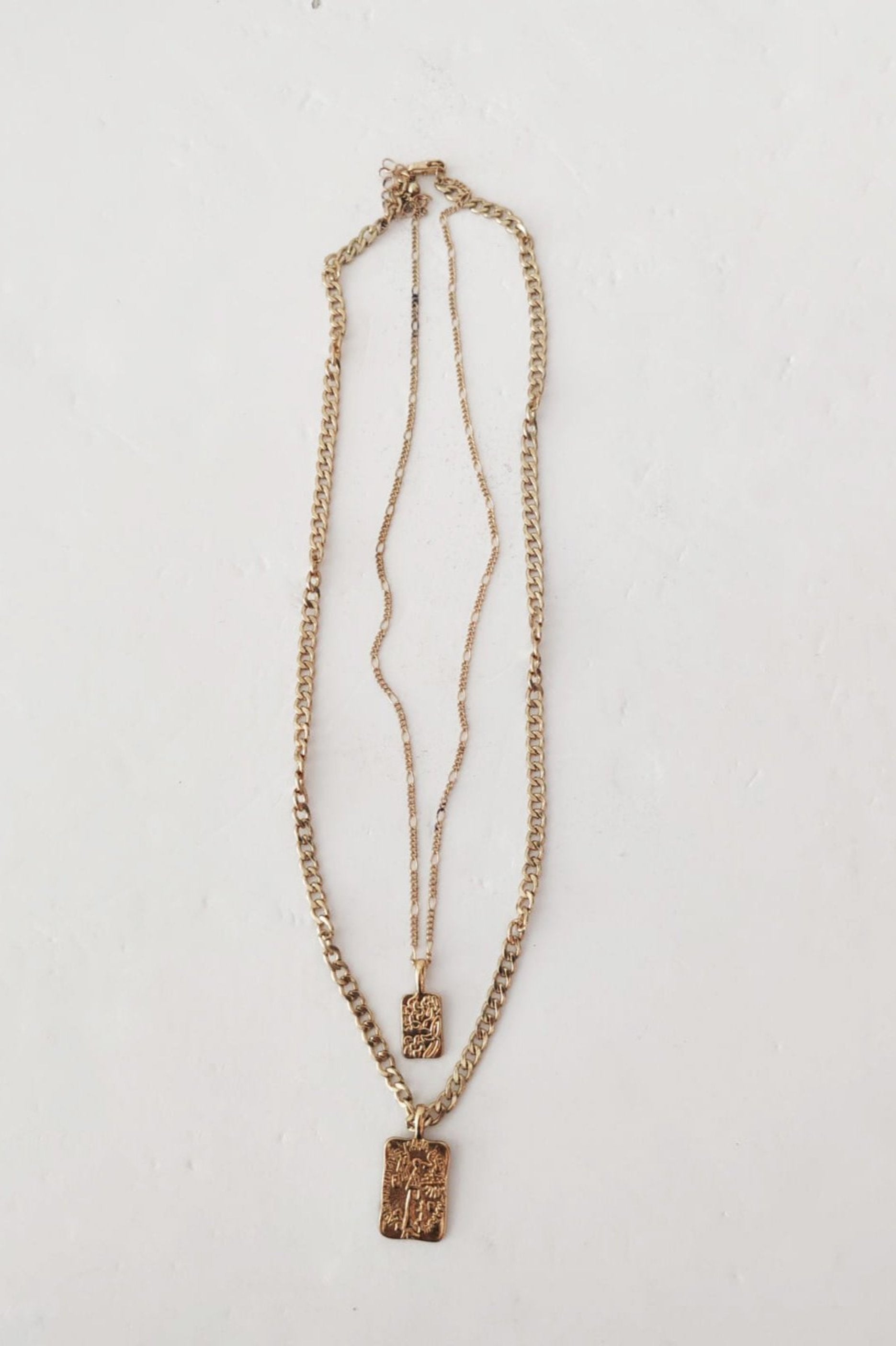 Gold Long Link Layered Necklace