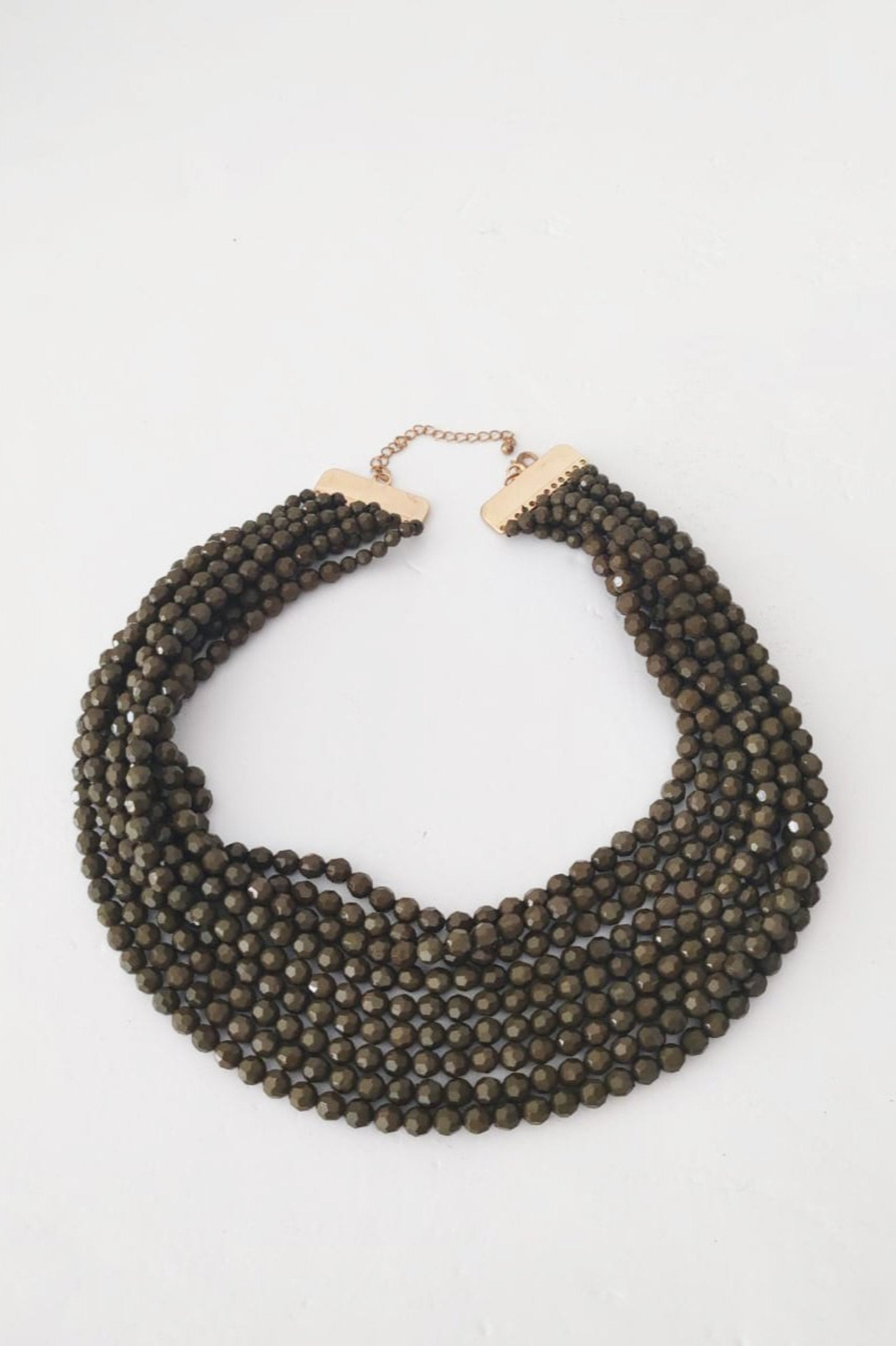 Black Beaded Layered Necklace