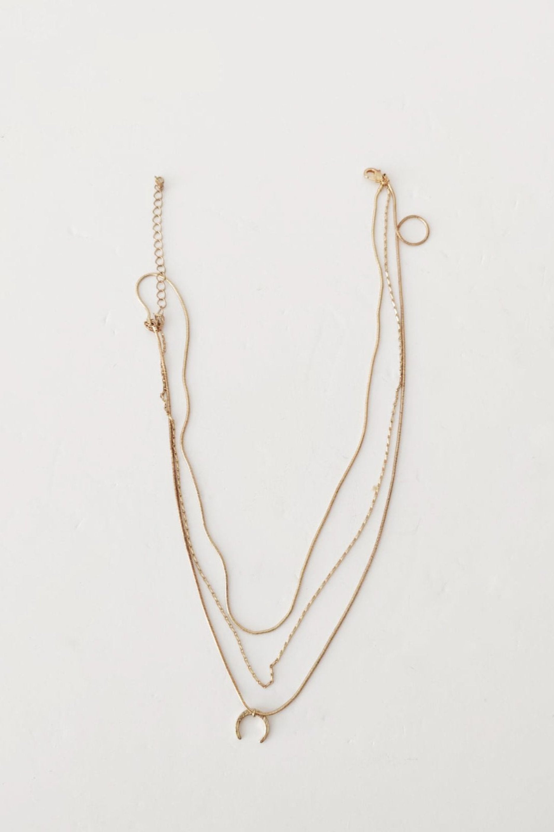 Gold Multi Chain with Pendant Necklace