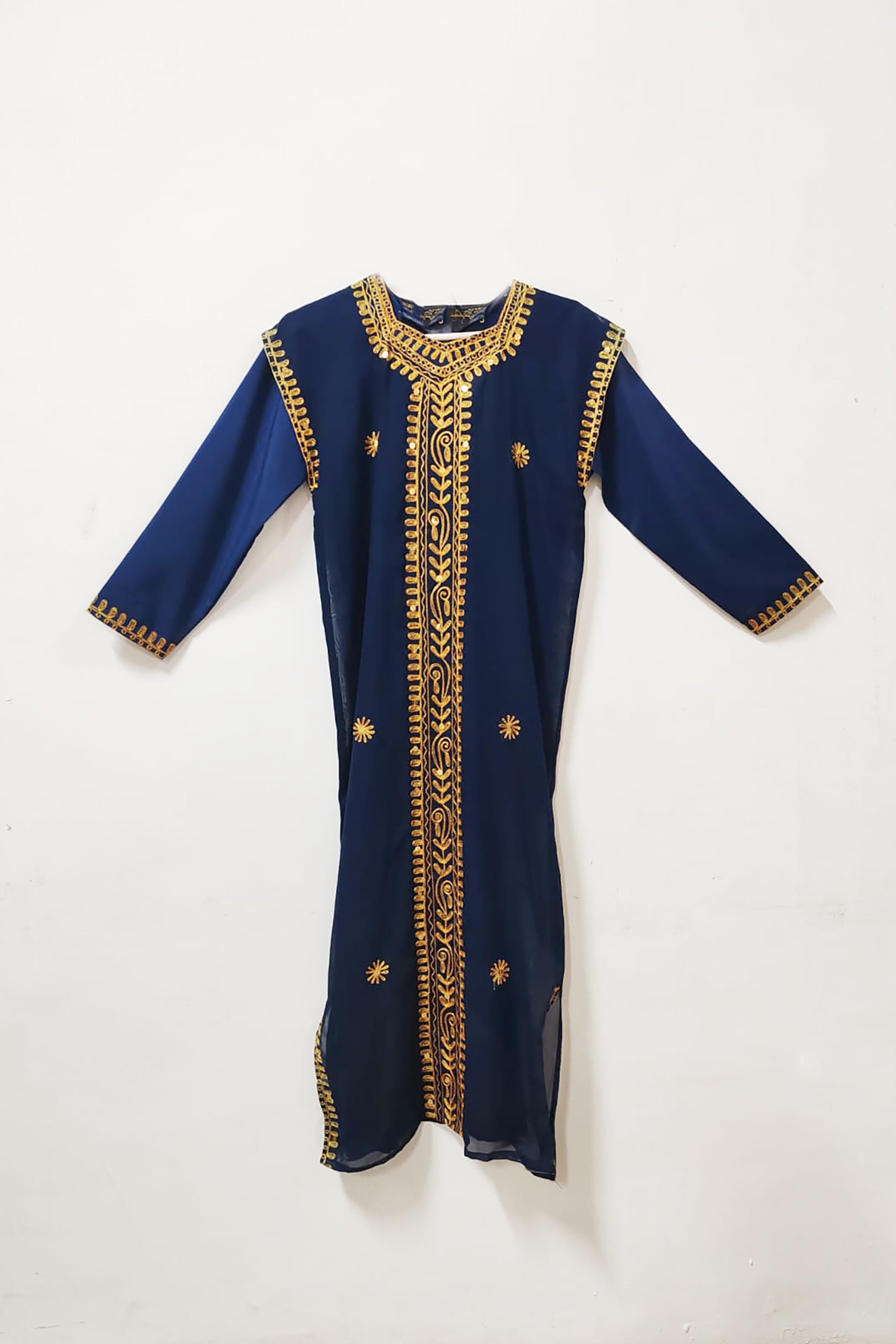 Navy Blue Kaftan witn Embroidery