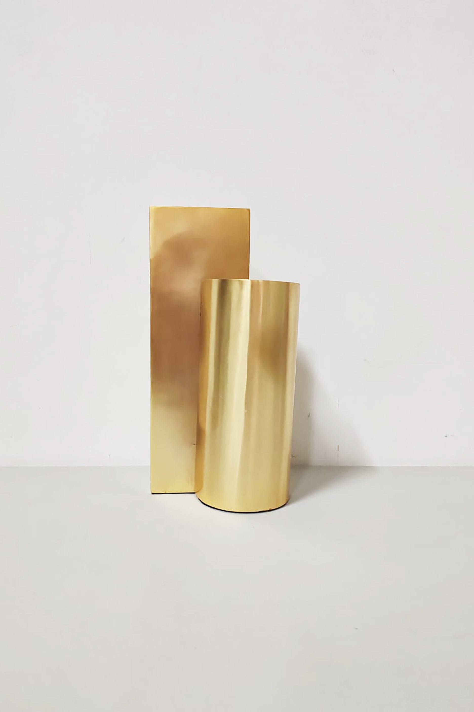 Metal Gold Cylinder Vase