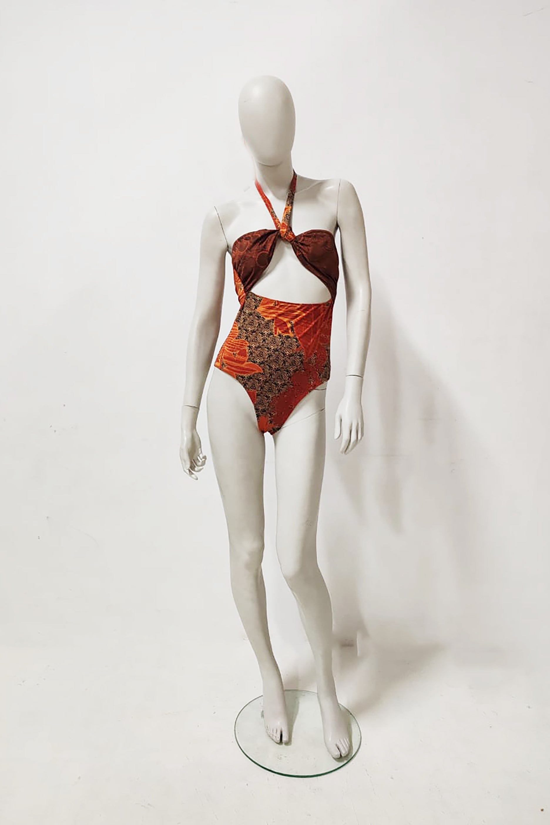 Burnt Orange Design Swimsuit