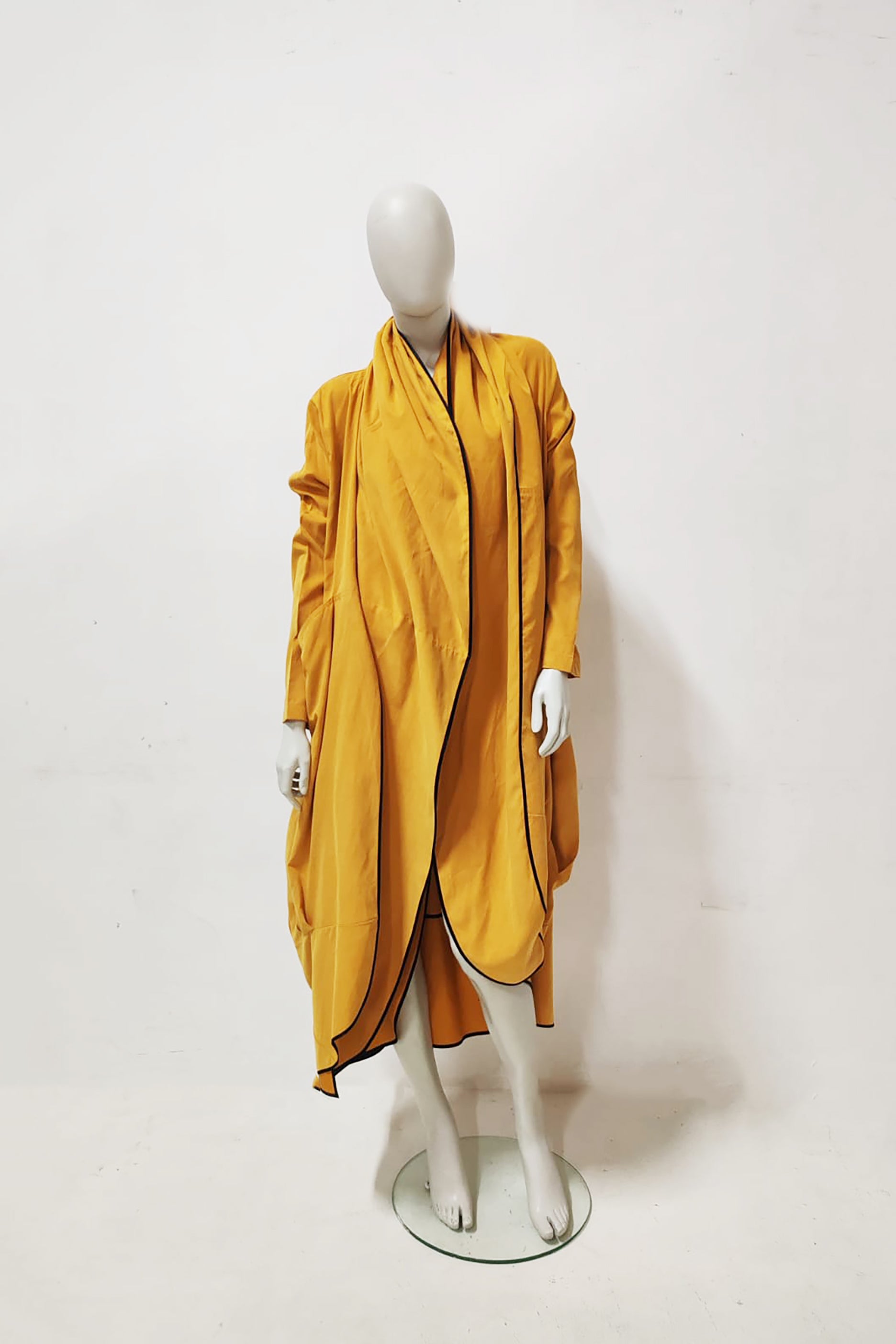 Oversized Mustard Color Nylon Coat