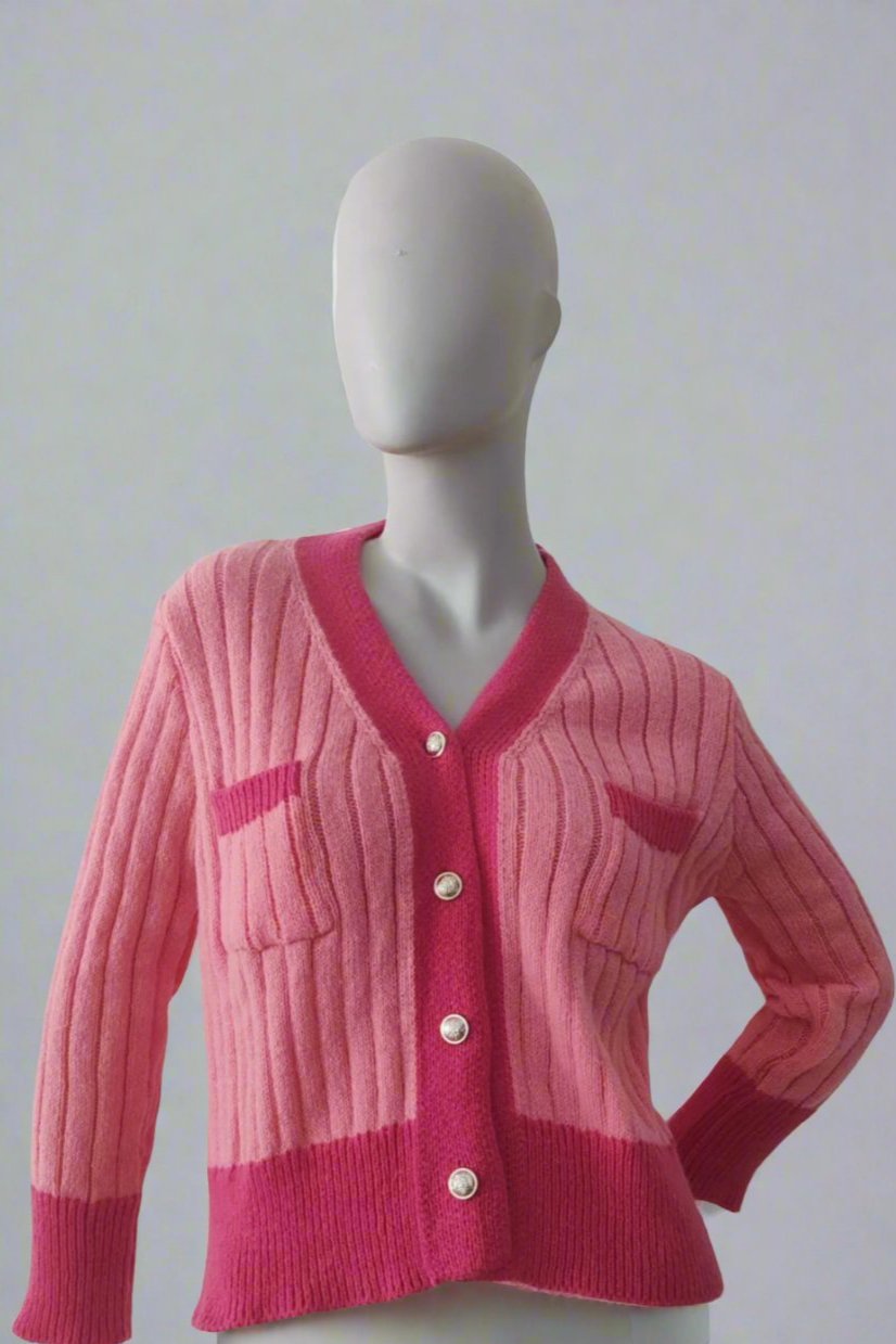 Retro Pink Cardigan (Small)