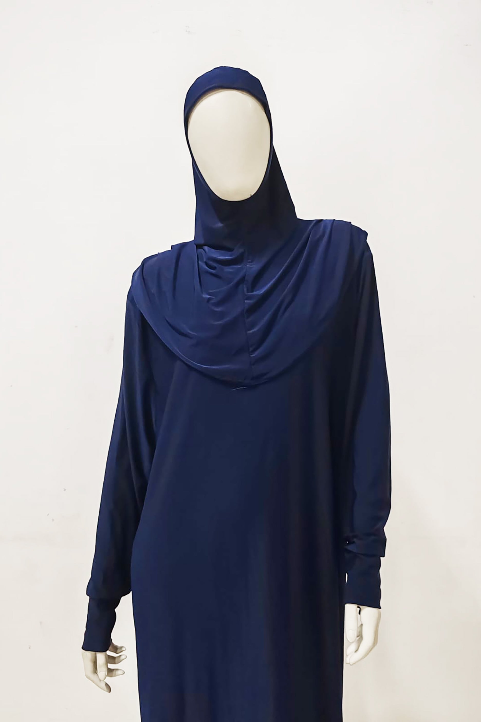 Navy Blue One-piece Abaya Dress