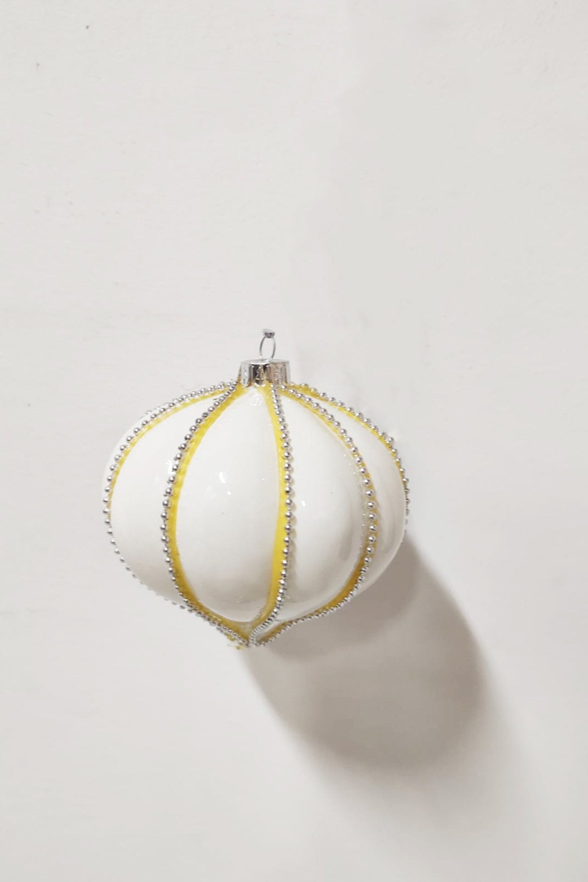 White and Silver Glass Ornament