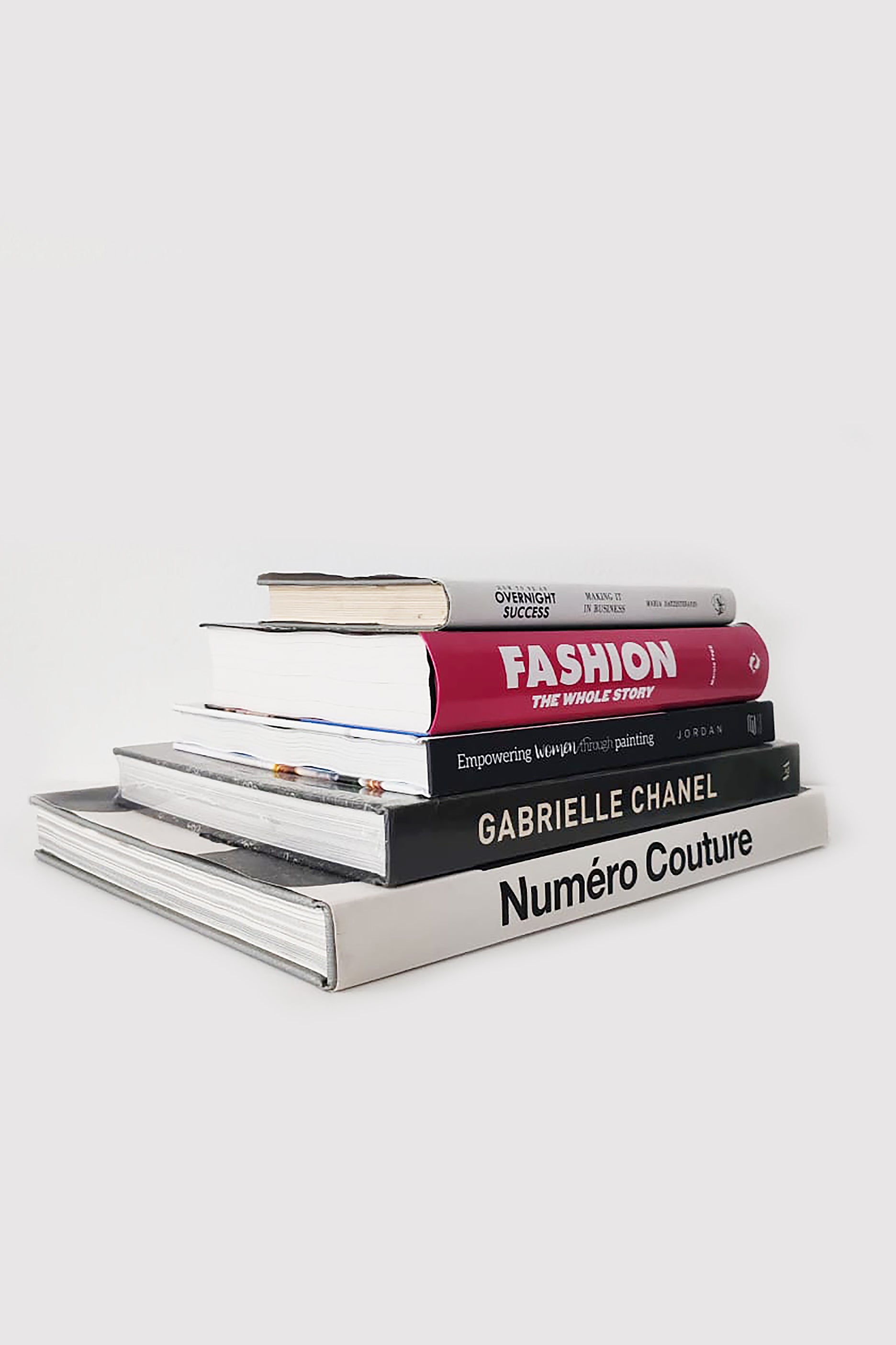 Stack of luxury fashion coffee table books