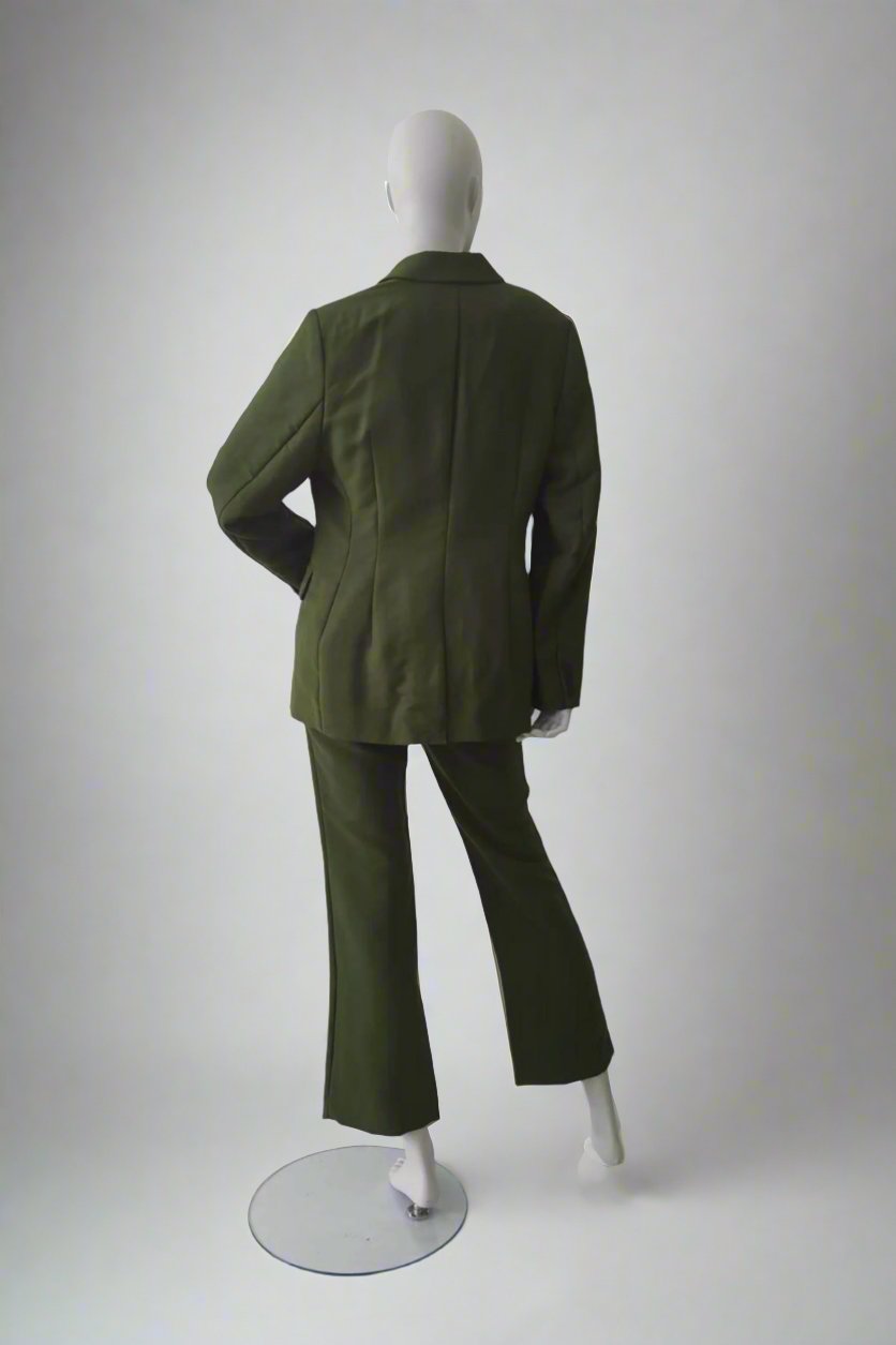 Khaki Green Women's Oversized Suit