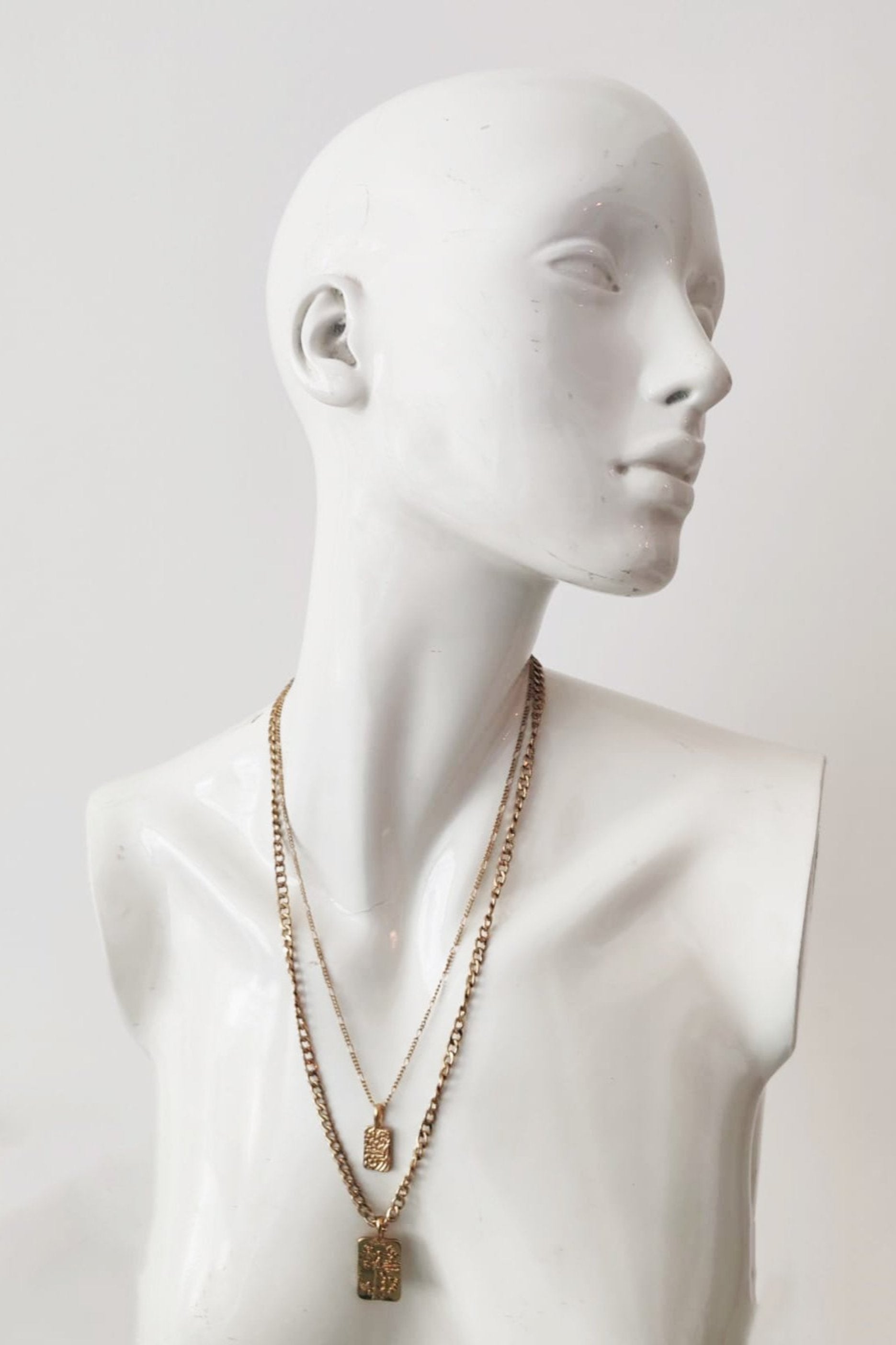 Gold Long Link Layered Necklace