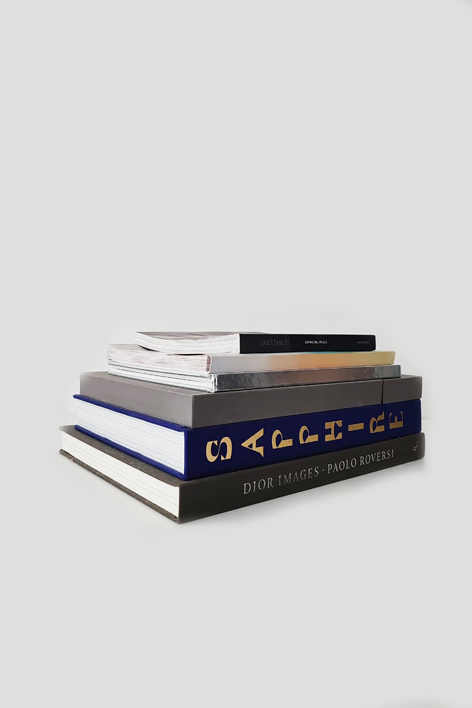 Stack of luxury fashion coffee table books