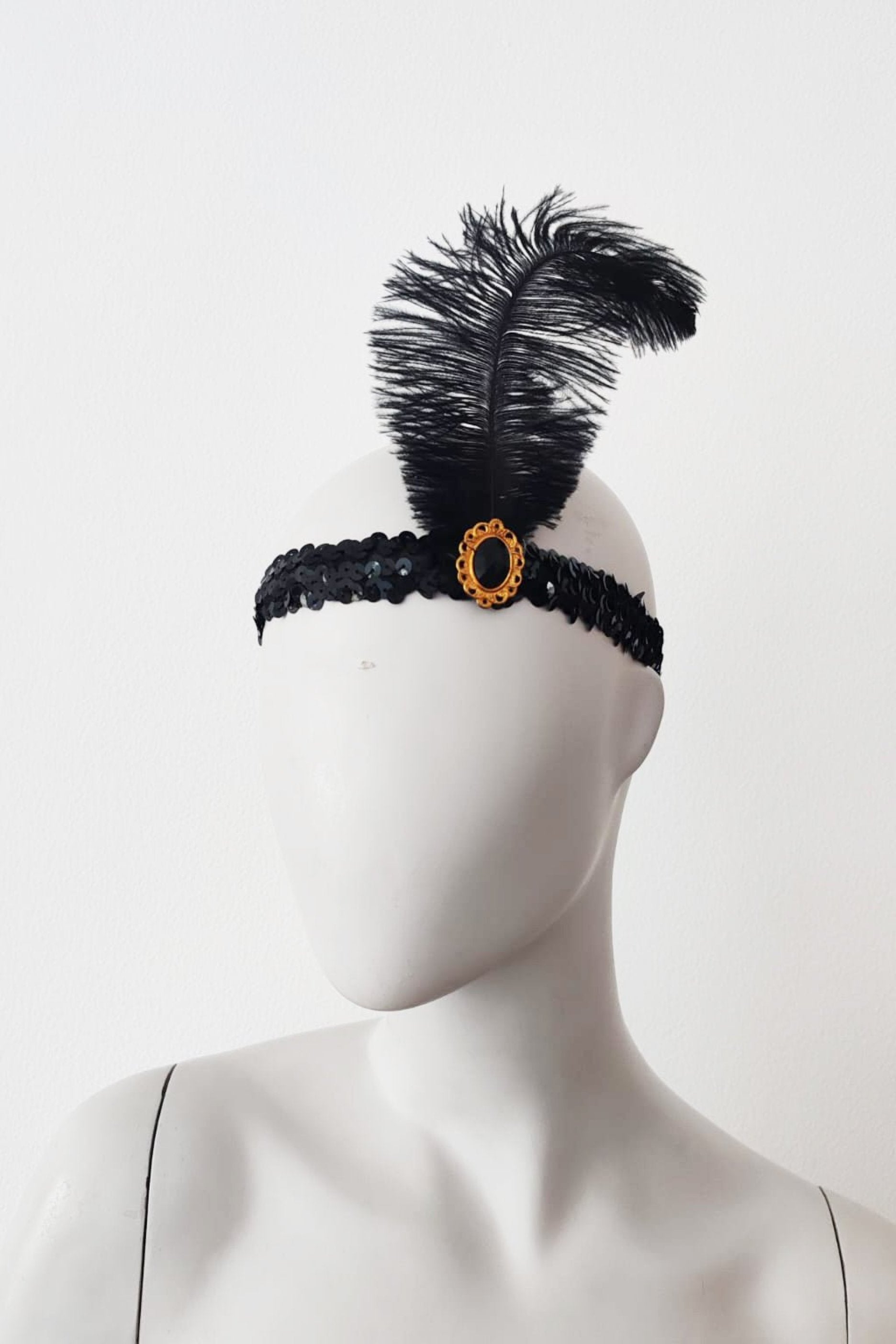 Flapper Headband with Feather Designed