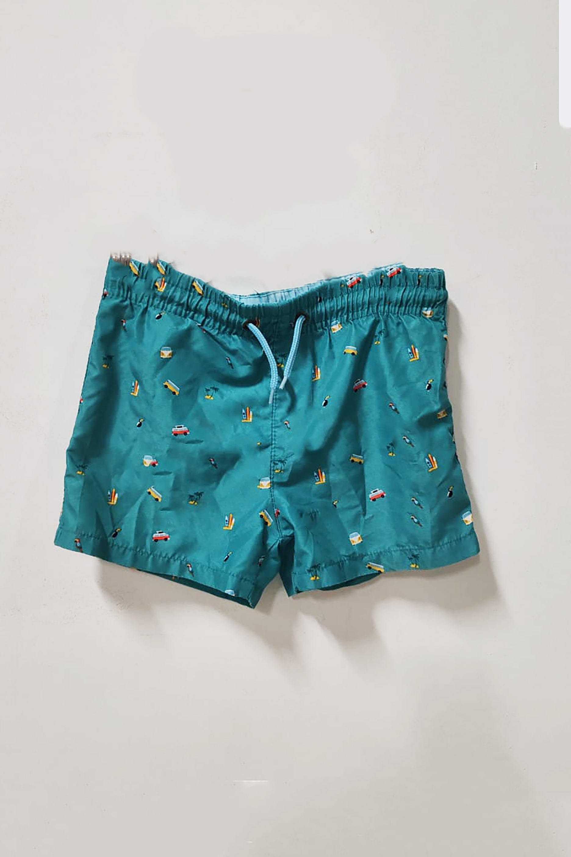 Boys Green Printed Swimming Short