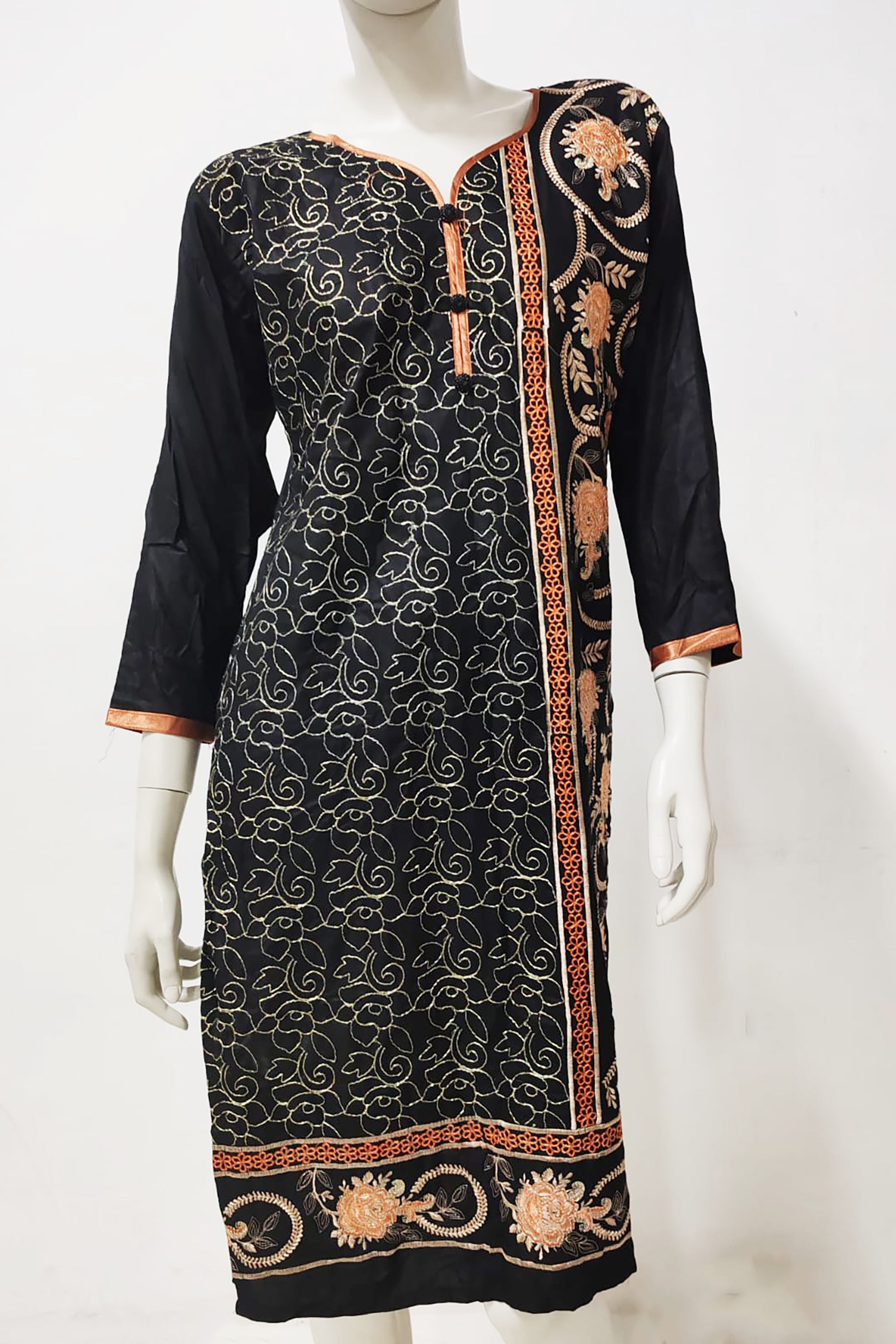 Black Kurta with Embroidery Design