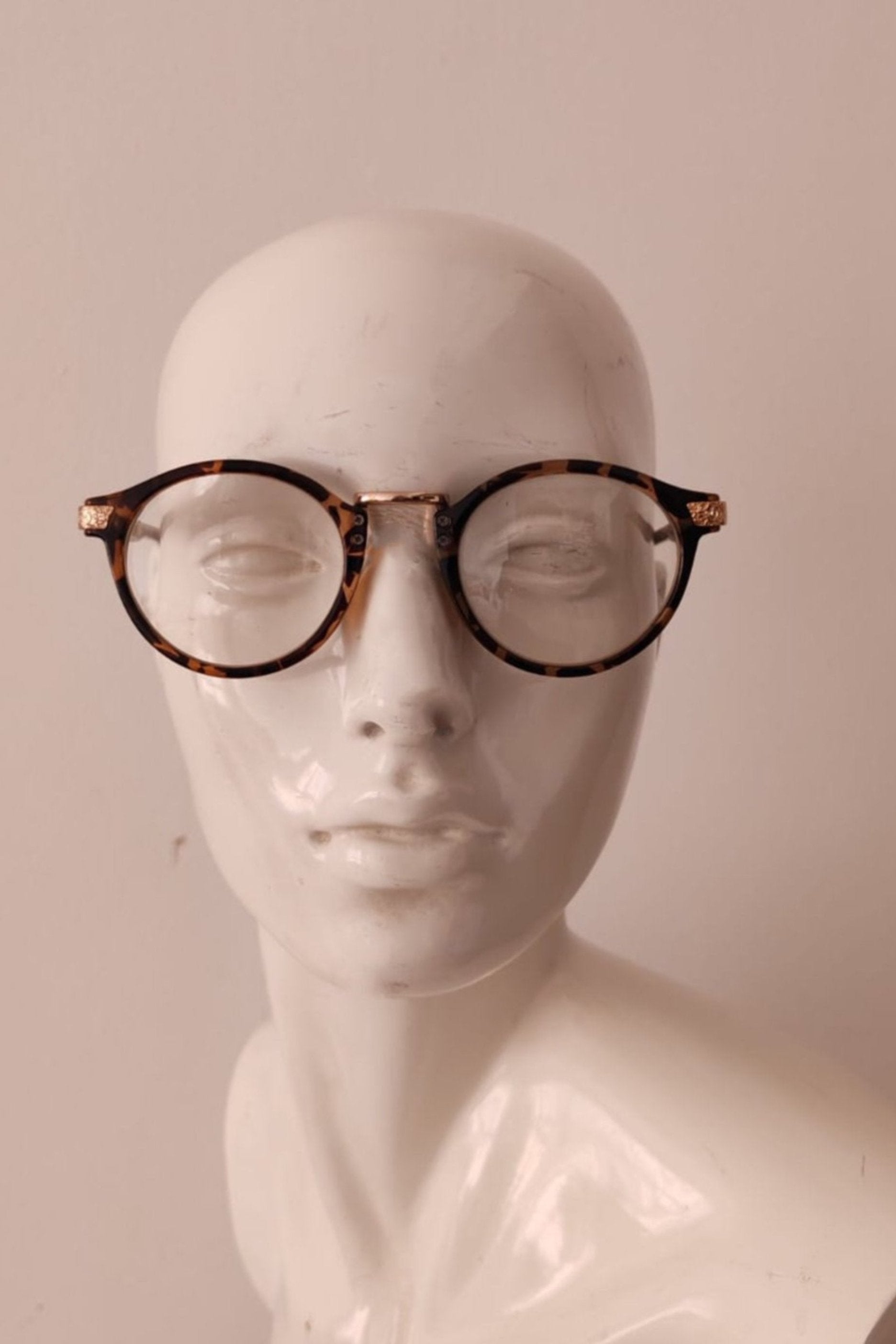 Round Tortoise Shell with Clear Lens Sunglasses