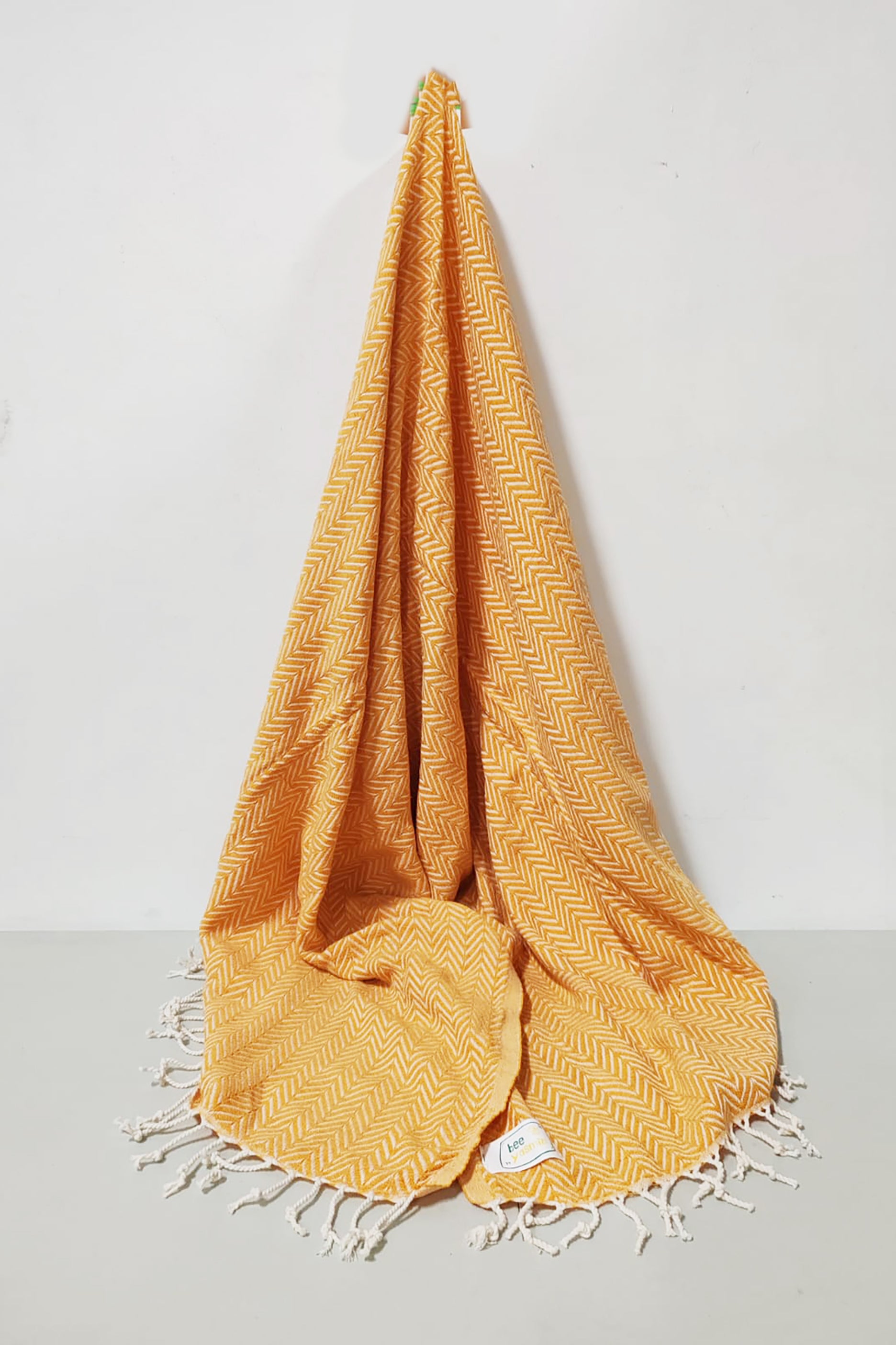 Yellow Herringbone Pattern Throw Blanket