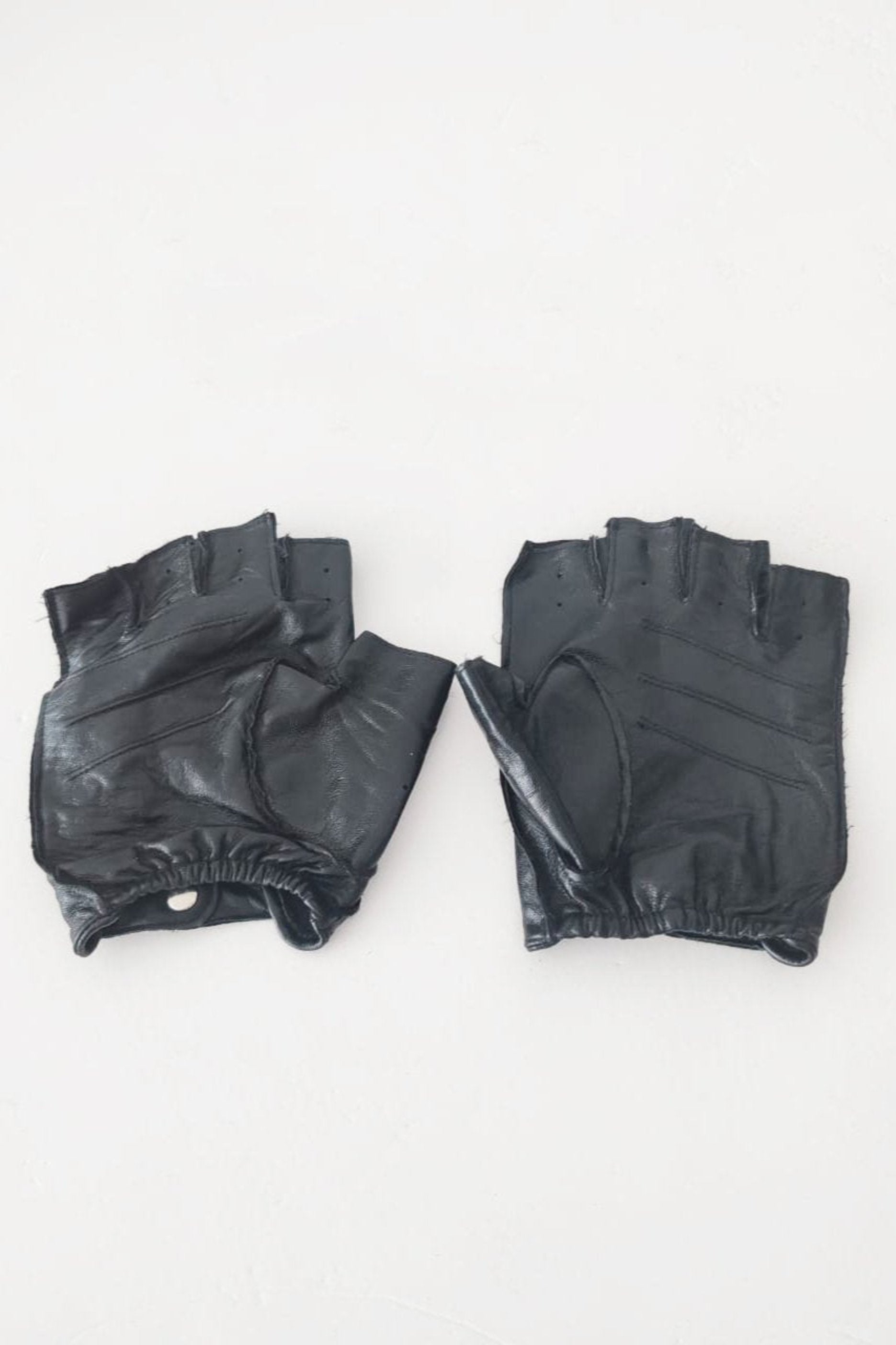 Black biker gloves