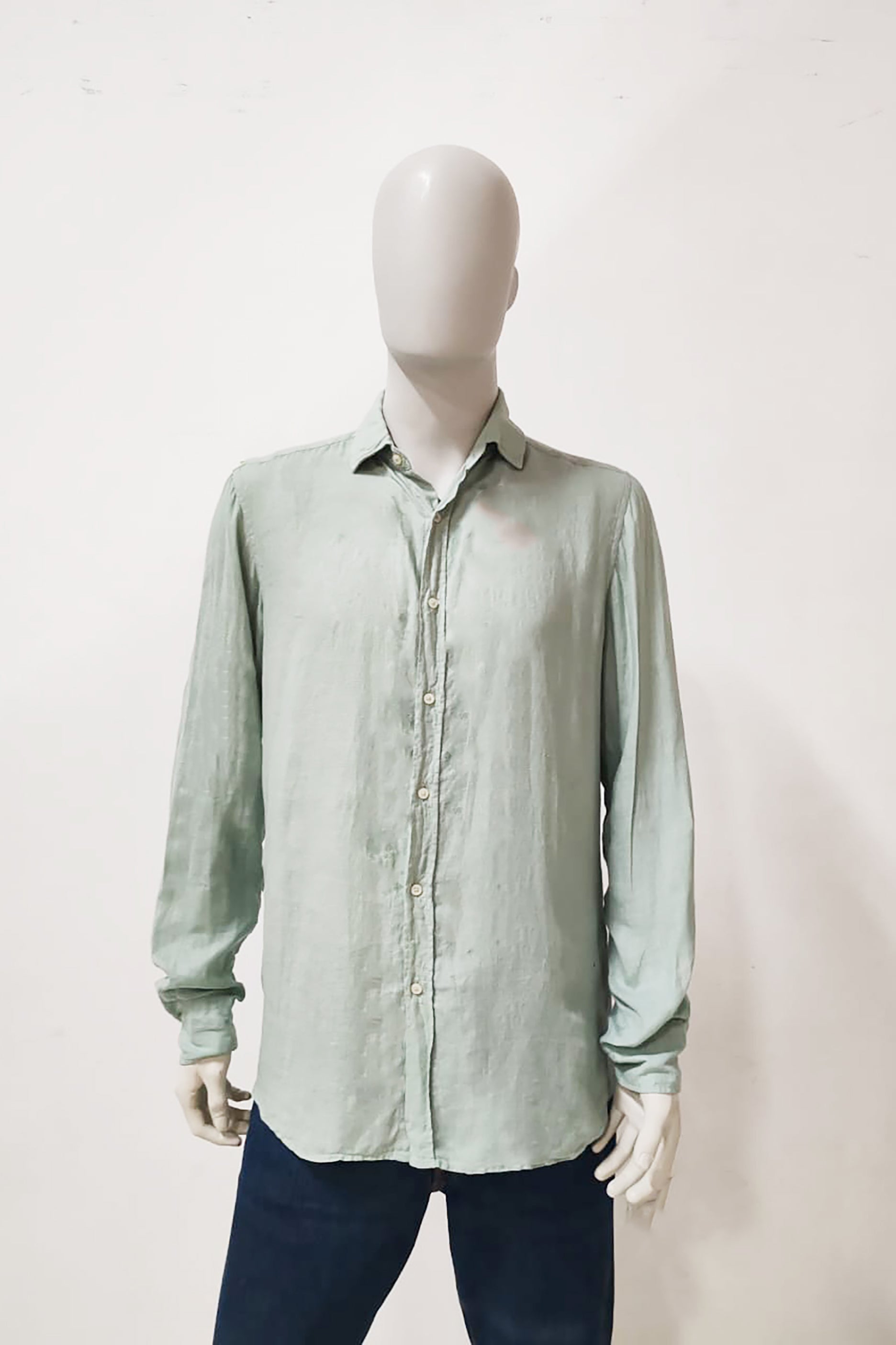 Mens Casual Light Green Shirt