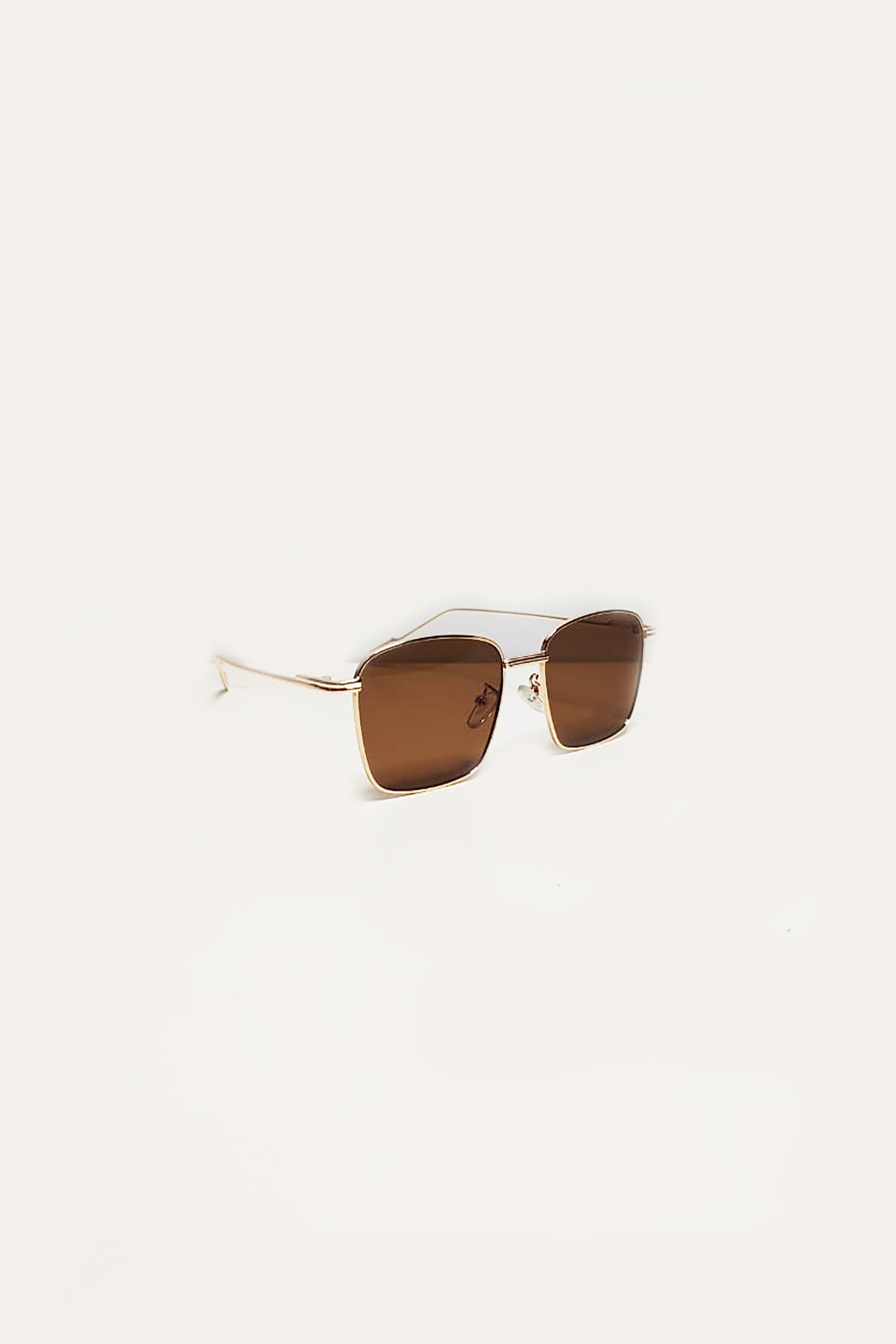 Gold Frame with Brown Tinted Sunglasses