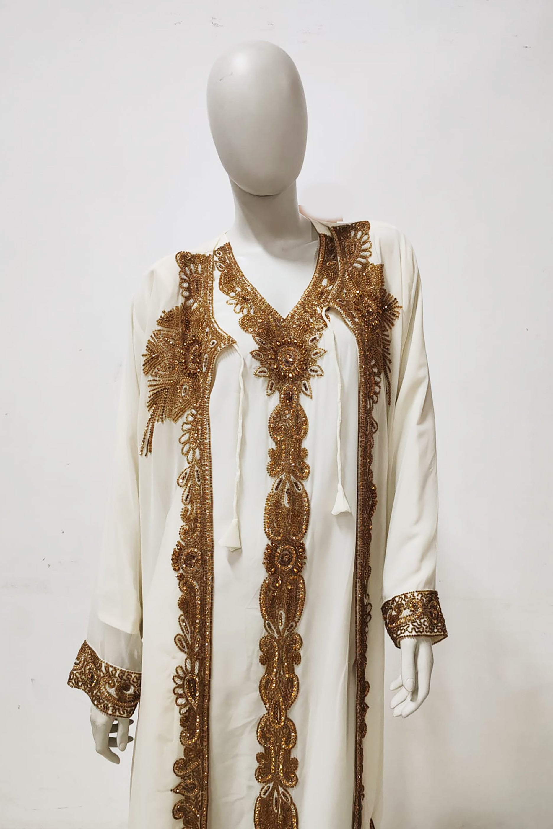 Gold Design Beaded Kaftan