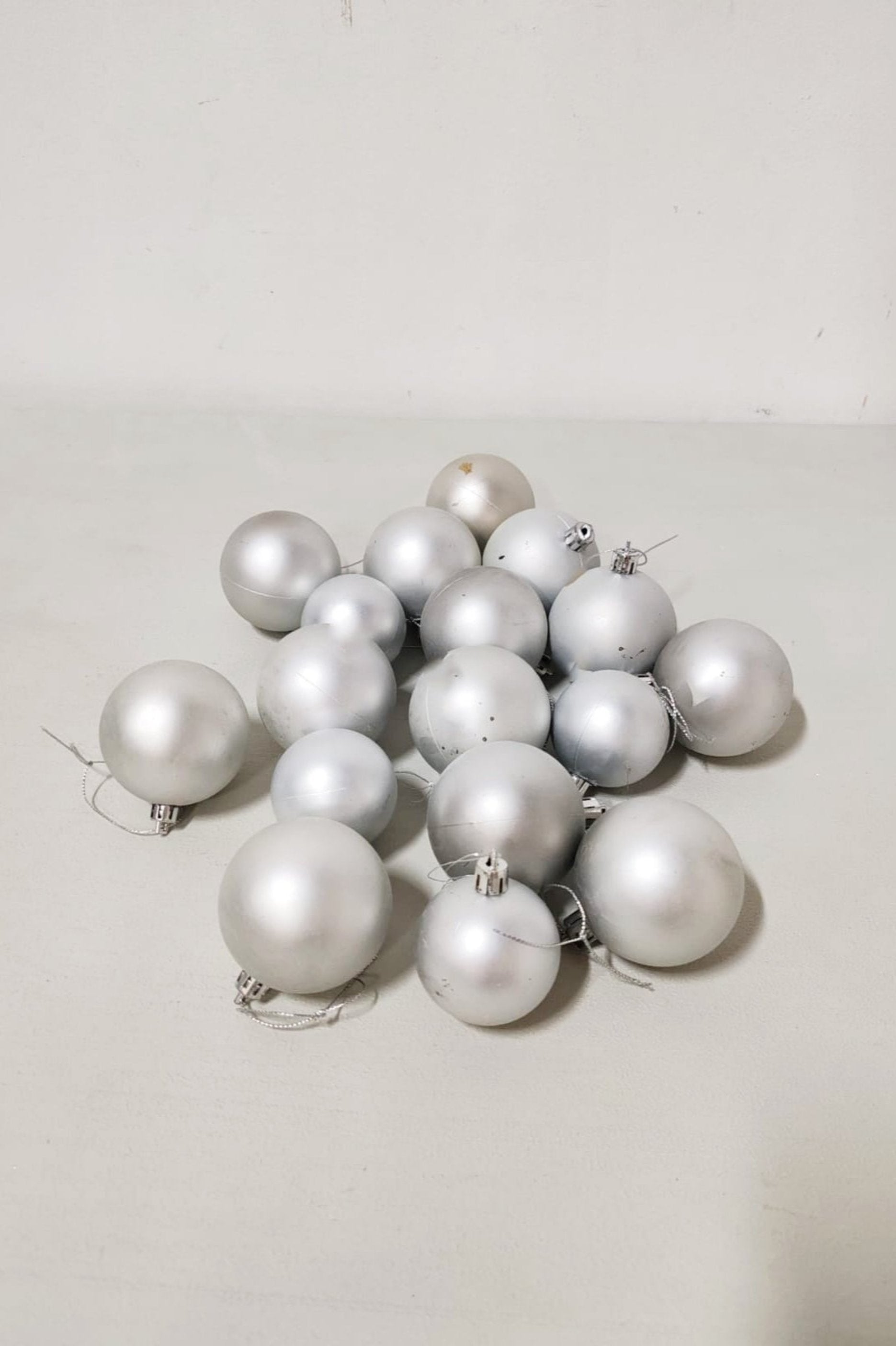 Matt Silver Christmas Ornament Balls